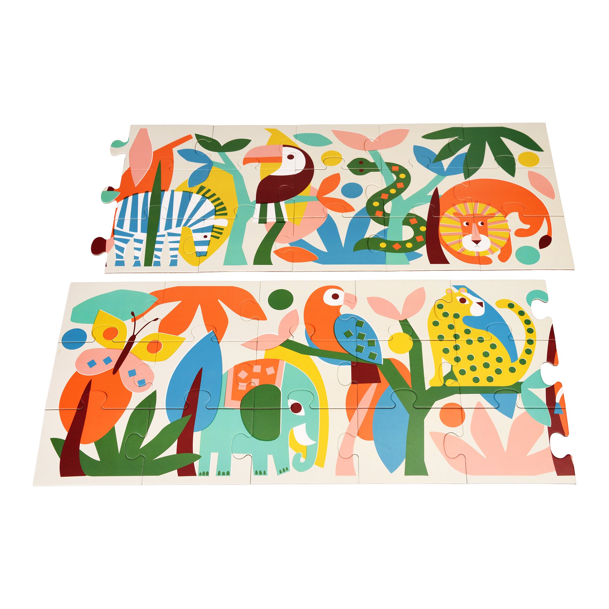 Fertiges Tier-Puzzle mit der Schachtel «Wild Wonders Long Puzzle»