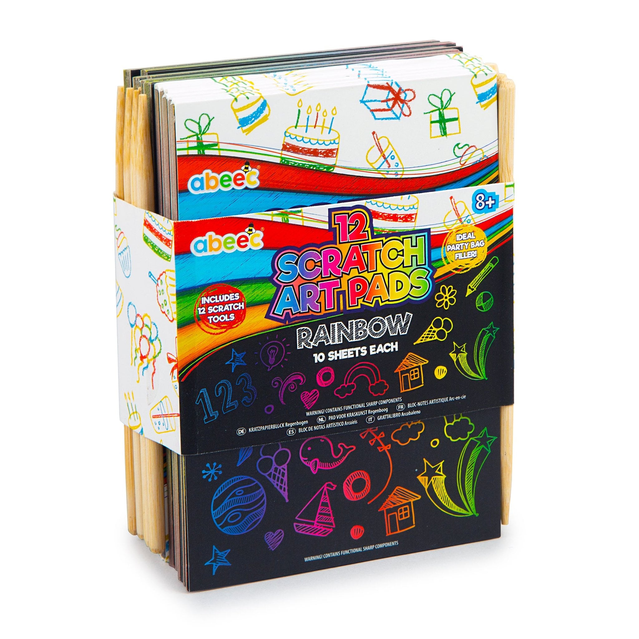 Regenbogen-Kratzbilder A6 12er-Set