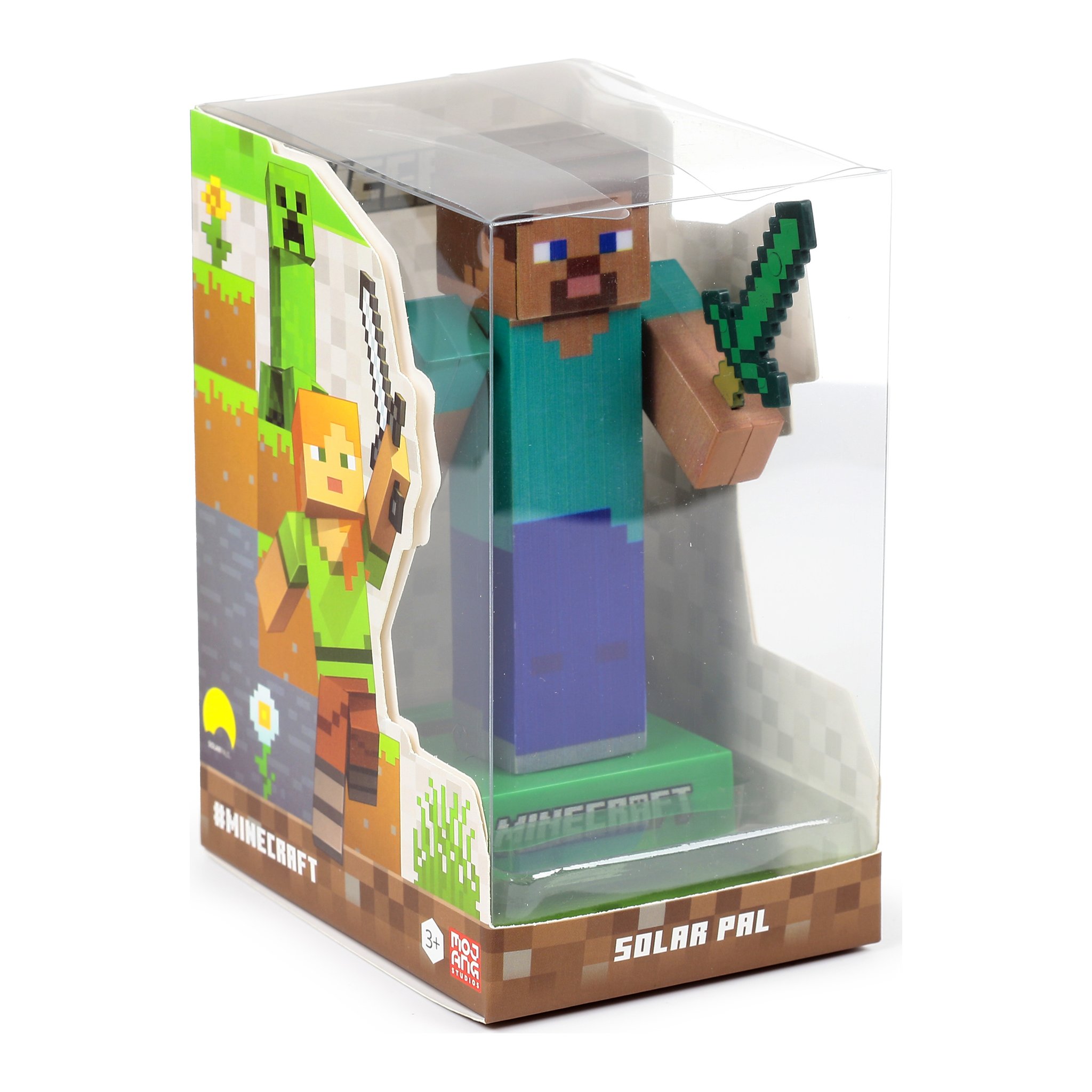 Minecraft-Steve-Figur in der Verpackung mit Sichtfenster