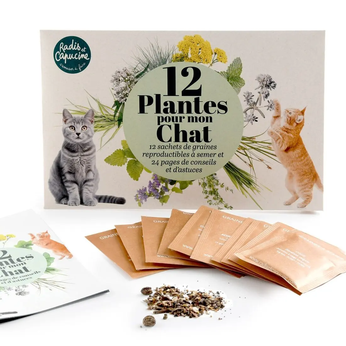 12 Pflanzen für meine Katze – Hülle mit Samenbeuteln und Broschüre