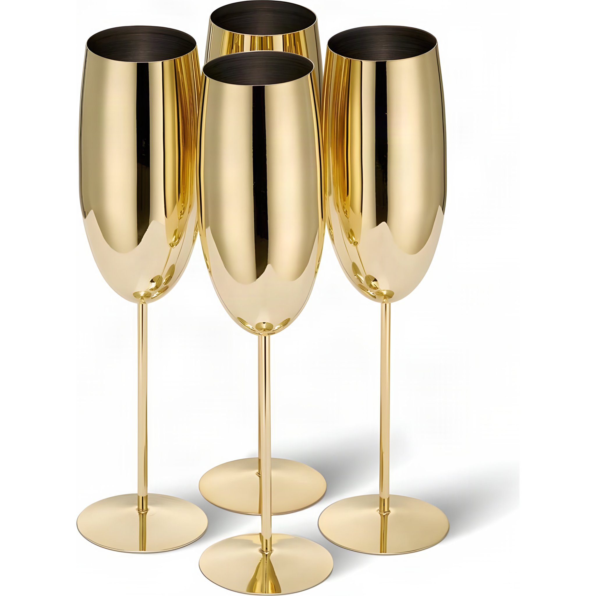 Oak &amp; Steel goldene Sektgläser Set aus Edelstahl