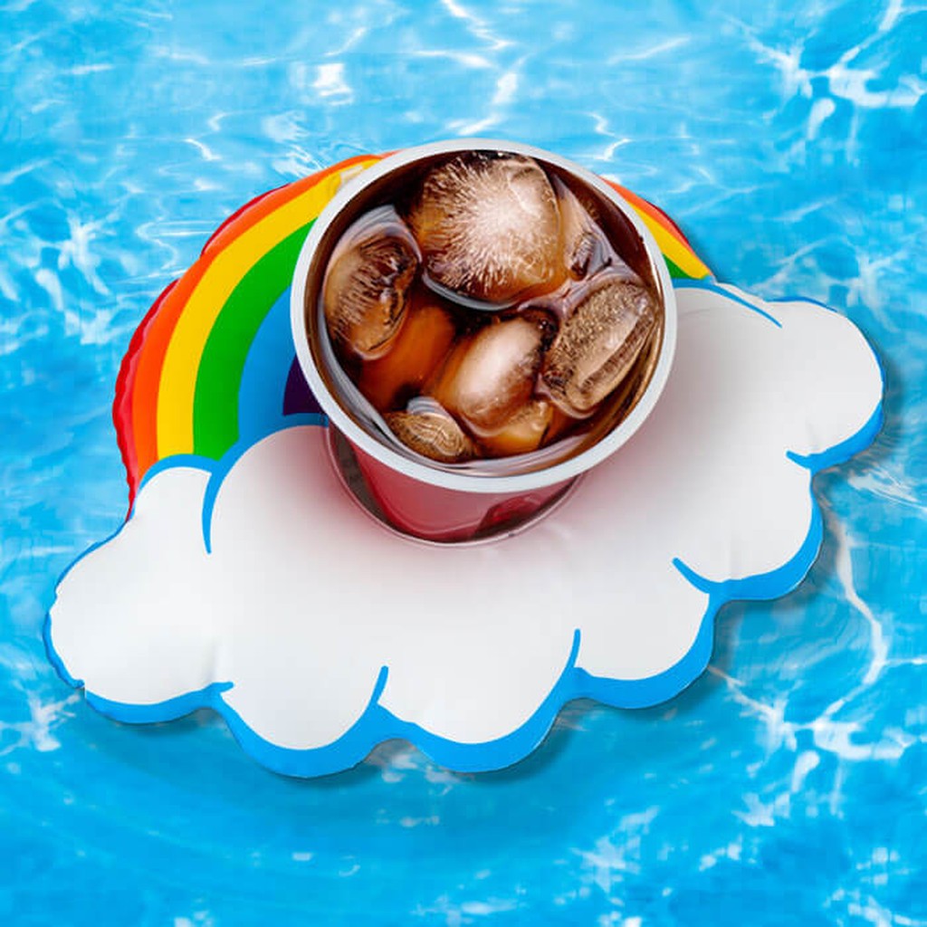 Porte-Boissons Gonflables Arc-en-Ciel