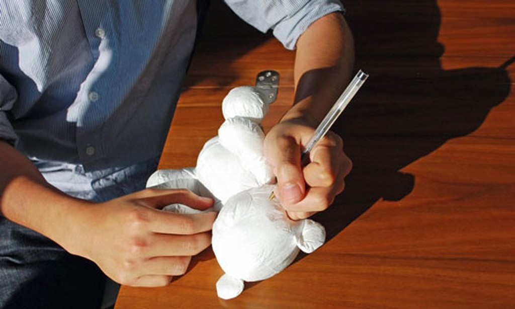 Teddybär als Postkarte