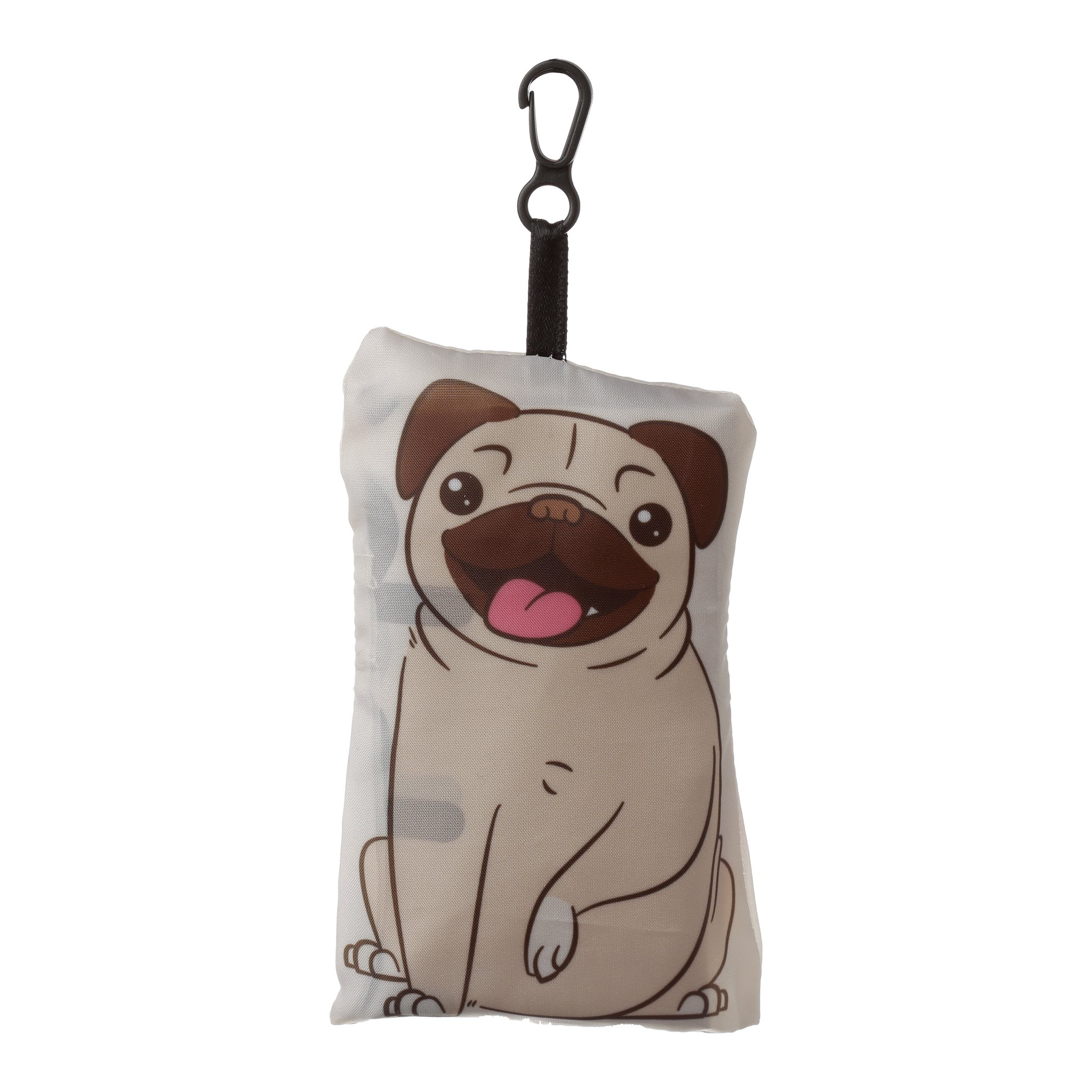 Zusammengefaltetes Mops-Etui mit Karabinerhaken