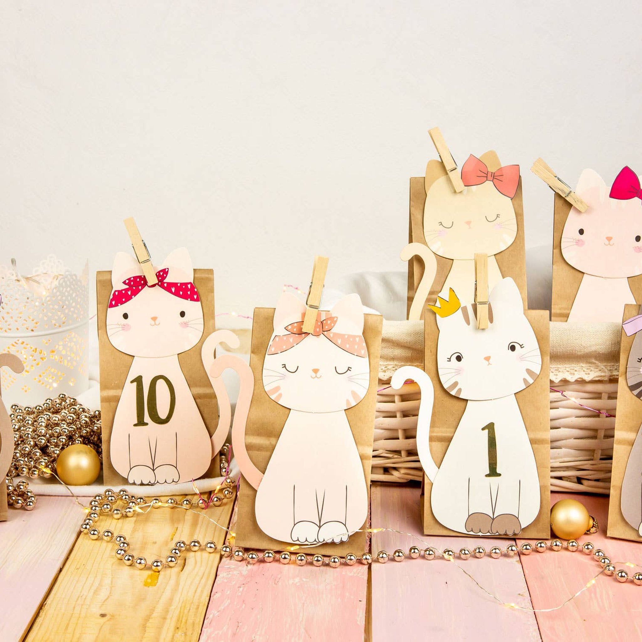 Katzen Adventskalender zum Basteln