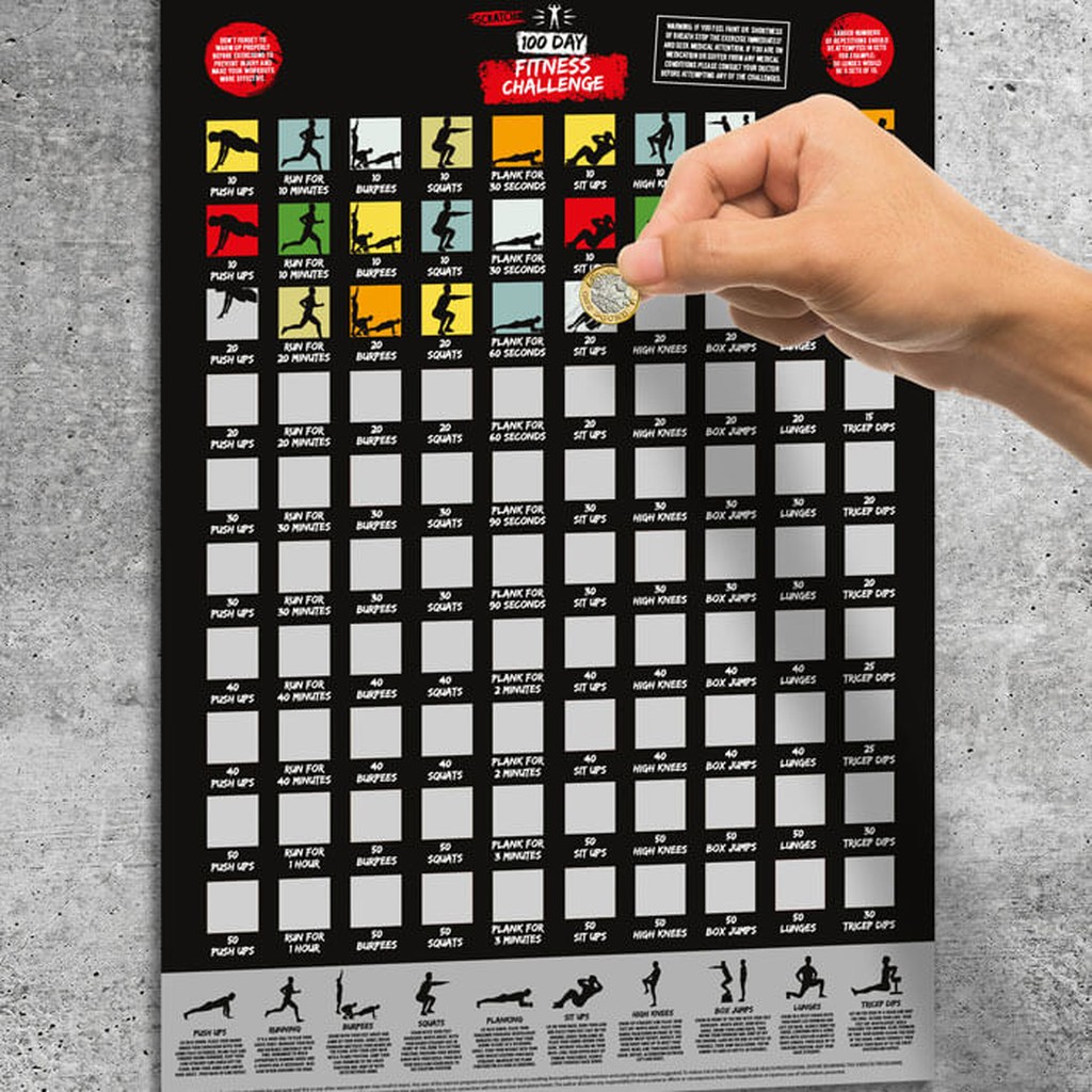 Rubbel- Poster 100 Tage Fitness