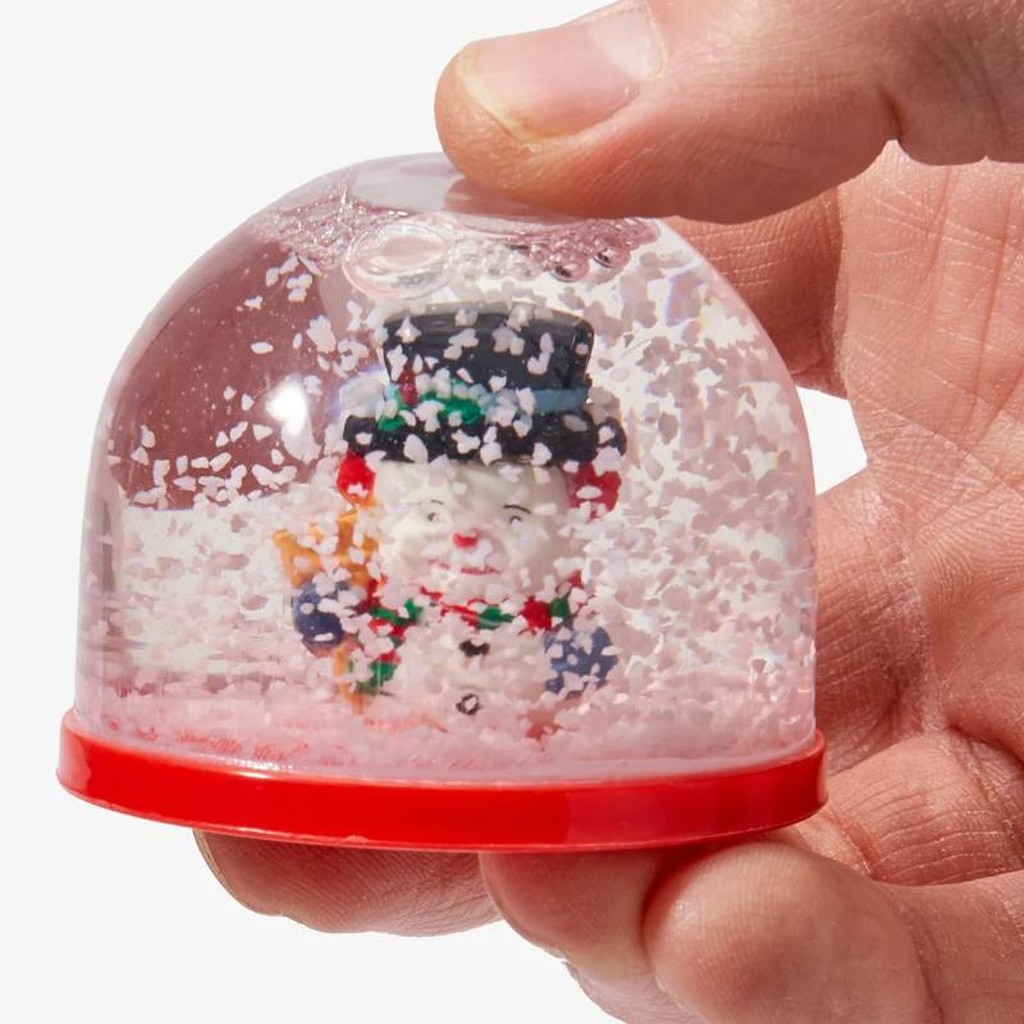 4 Mini-Weihnachts-Schneekugeln