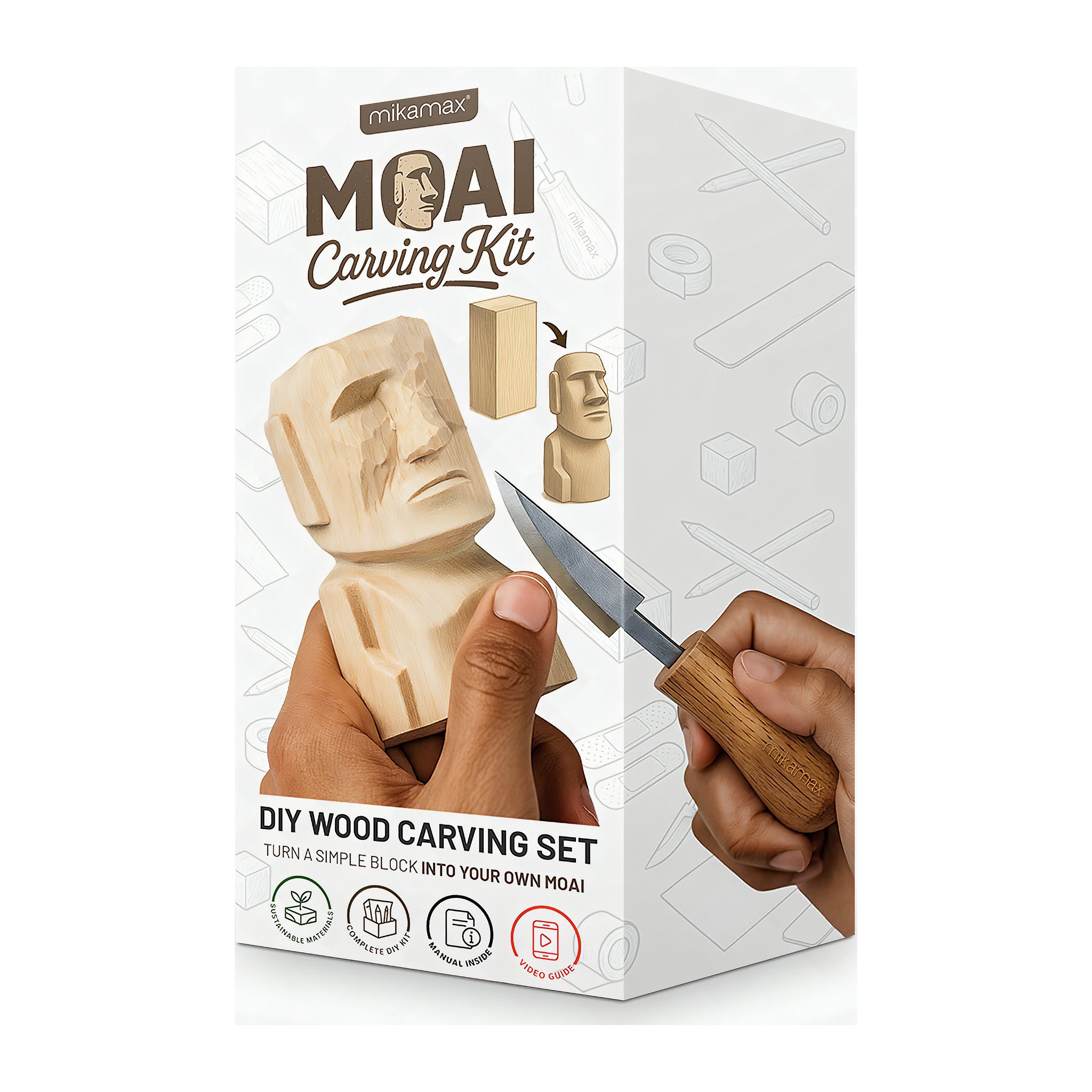 Moai Holz-Schnitzset Freisteller