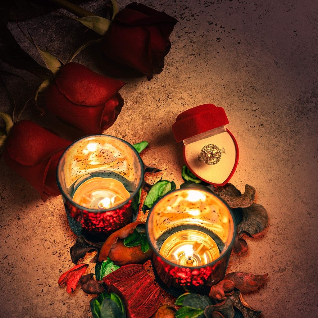 15 Teelicht-Gläser Rot