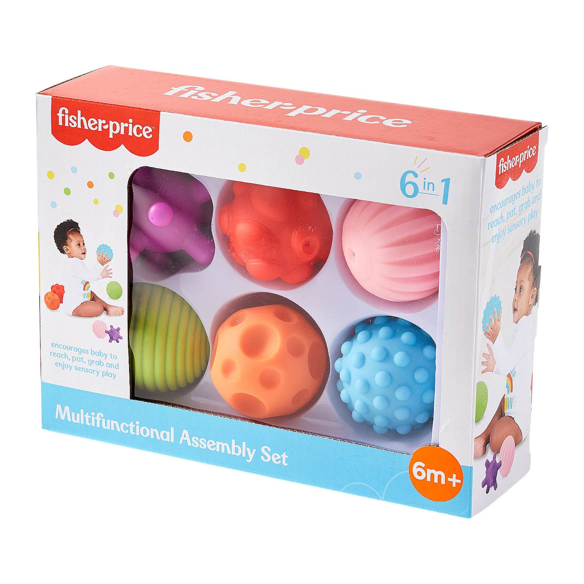 Fisher-Price Sensorik-Bälle 6er-Set in der Geschenkbox mit Sichtfenster