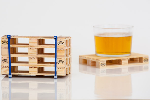 Glasuntersetzer Euro Paletten