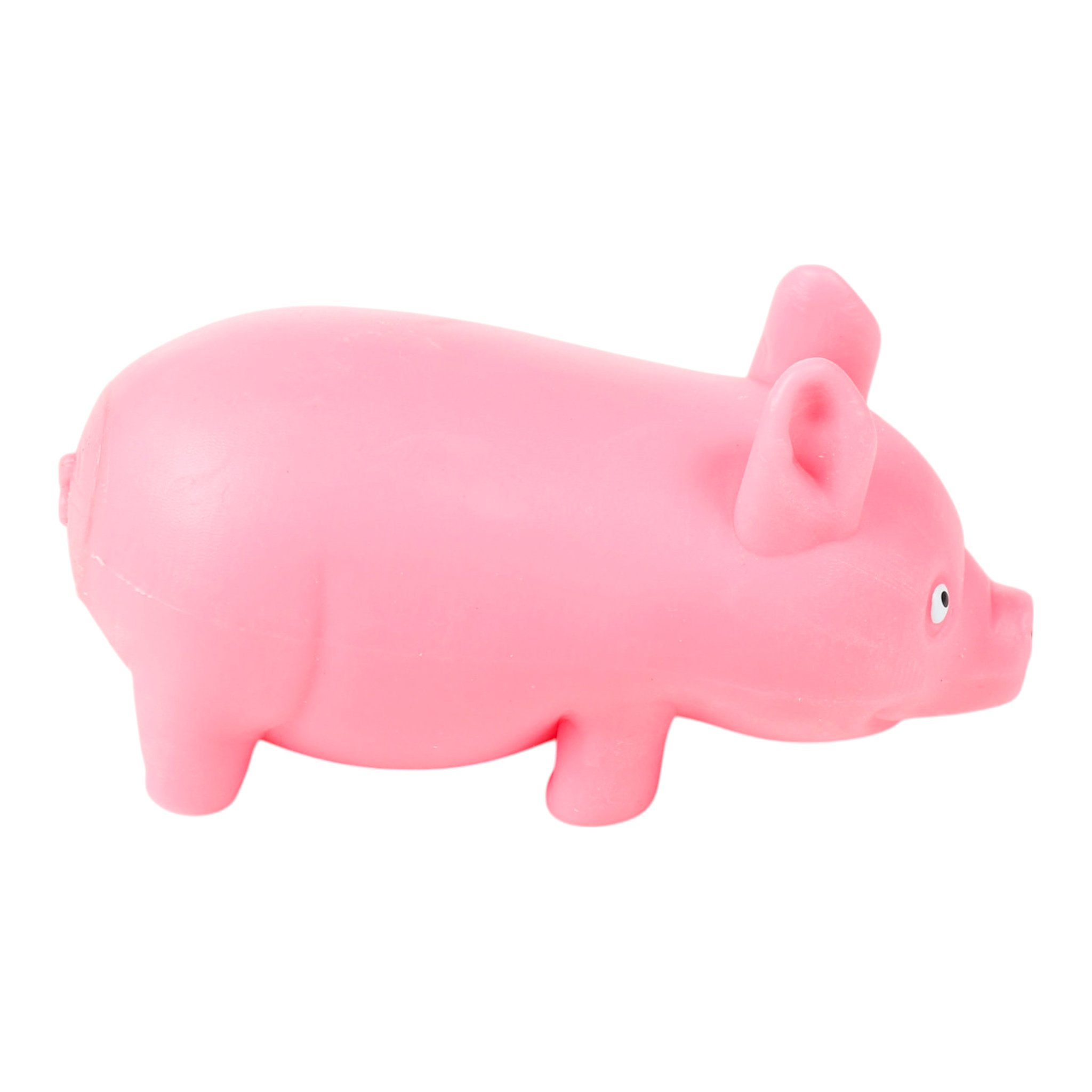 Cochon anti-stress rose de profil avec queue en tire-bouchon