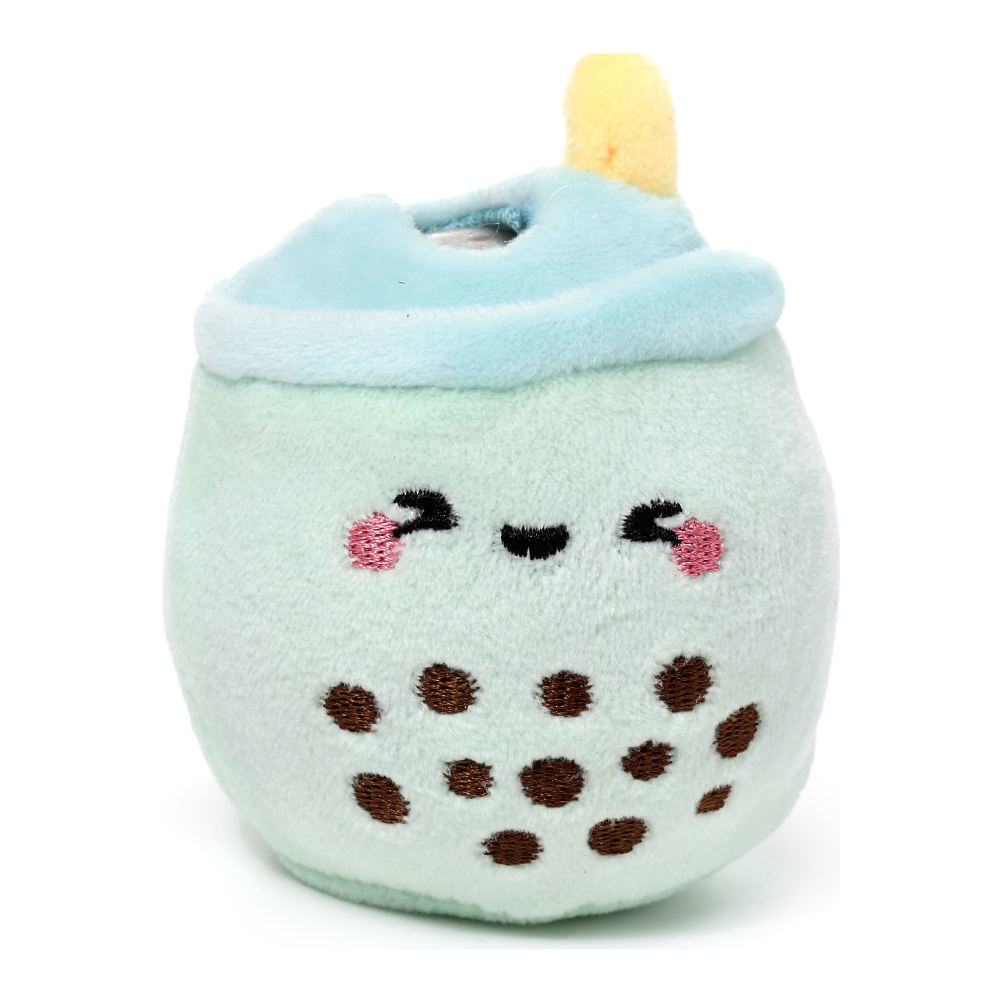Mintgruener Bubble-Tea-Stressball mit Perlenmuster