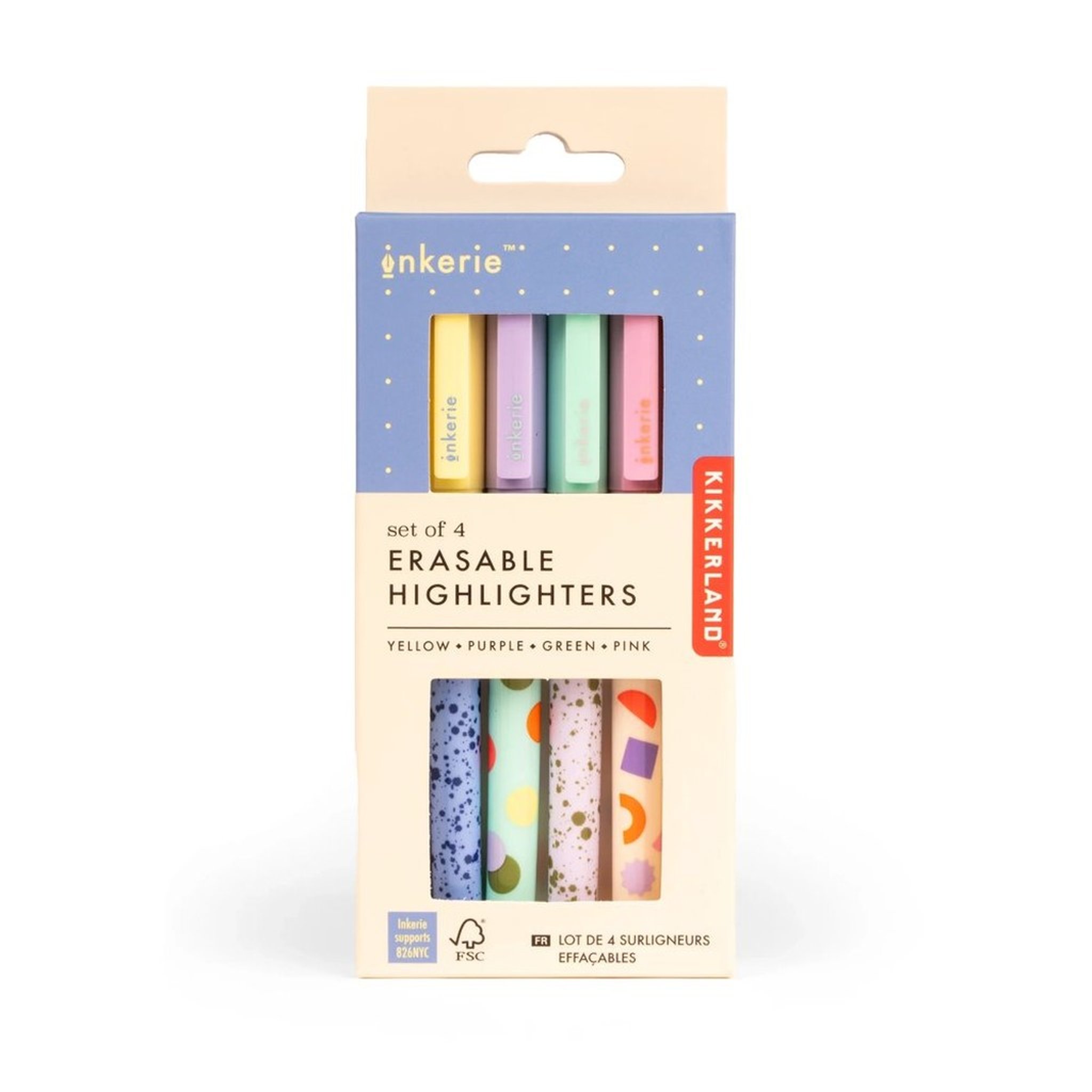 Radierbare Textmarker in der Verpackung «Erasable Highlighters» von Kikkerland