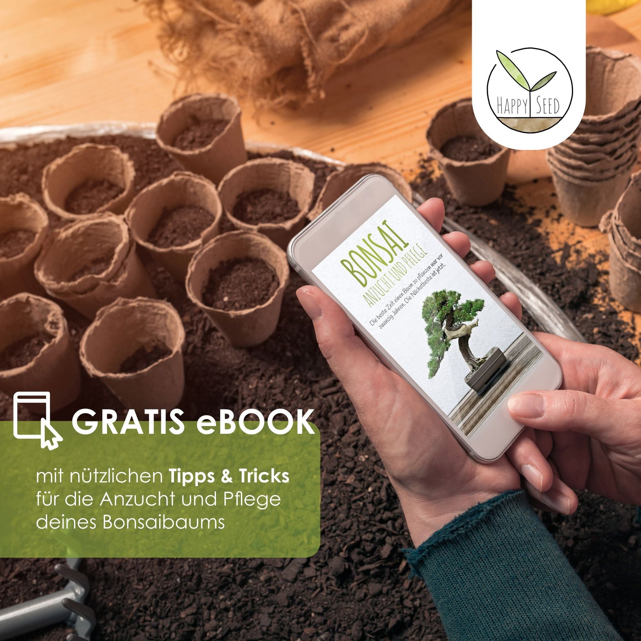 HappySeed gratis eBook Bonsai Anzucht und Pflege mit Tipps und Tricks