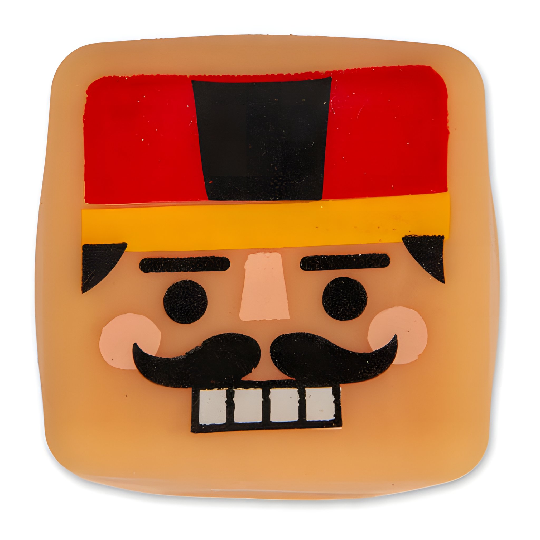 Cubetto squishy con faccia da schiaccianoci dal calendario dell'Avvento sensoriale
