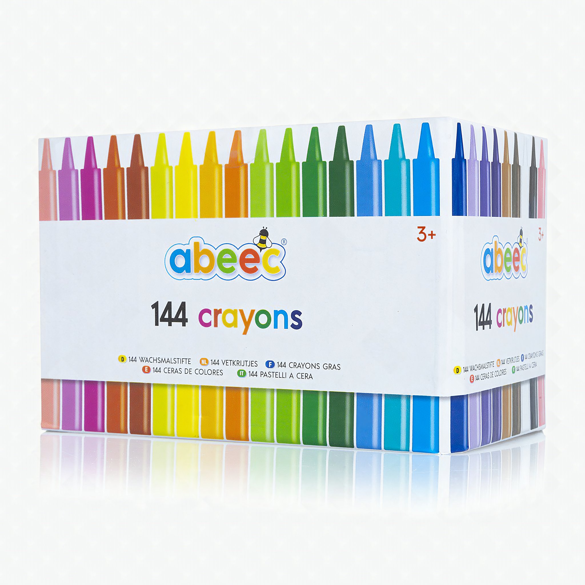 144 pastelli a cera in 24 colori con scatola portaoggetti