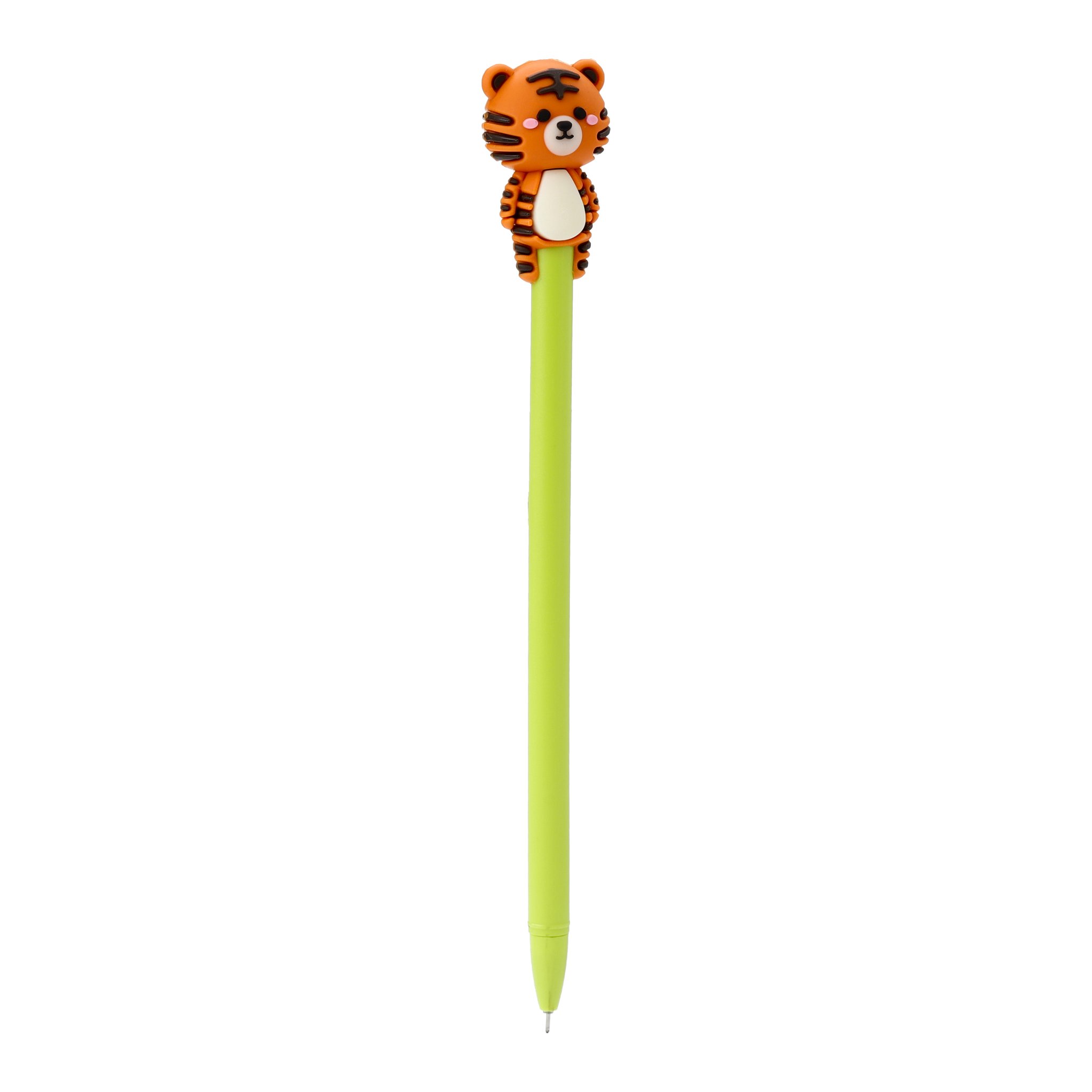 Fineliner mit Tigerfigur auf gruenem Schaft