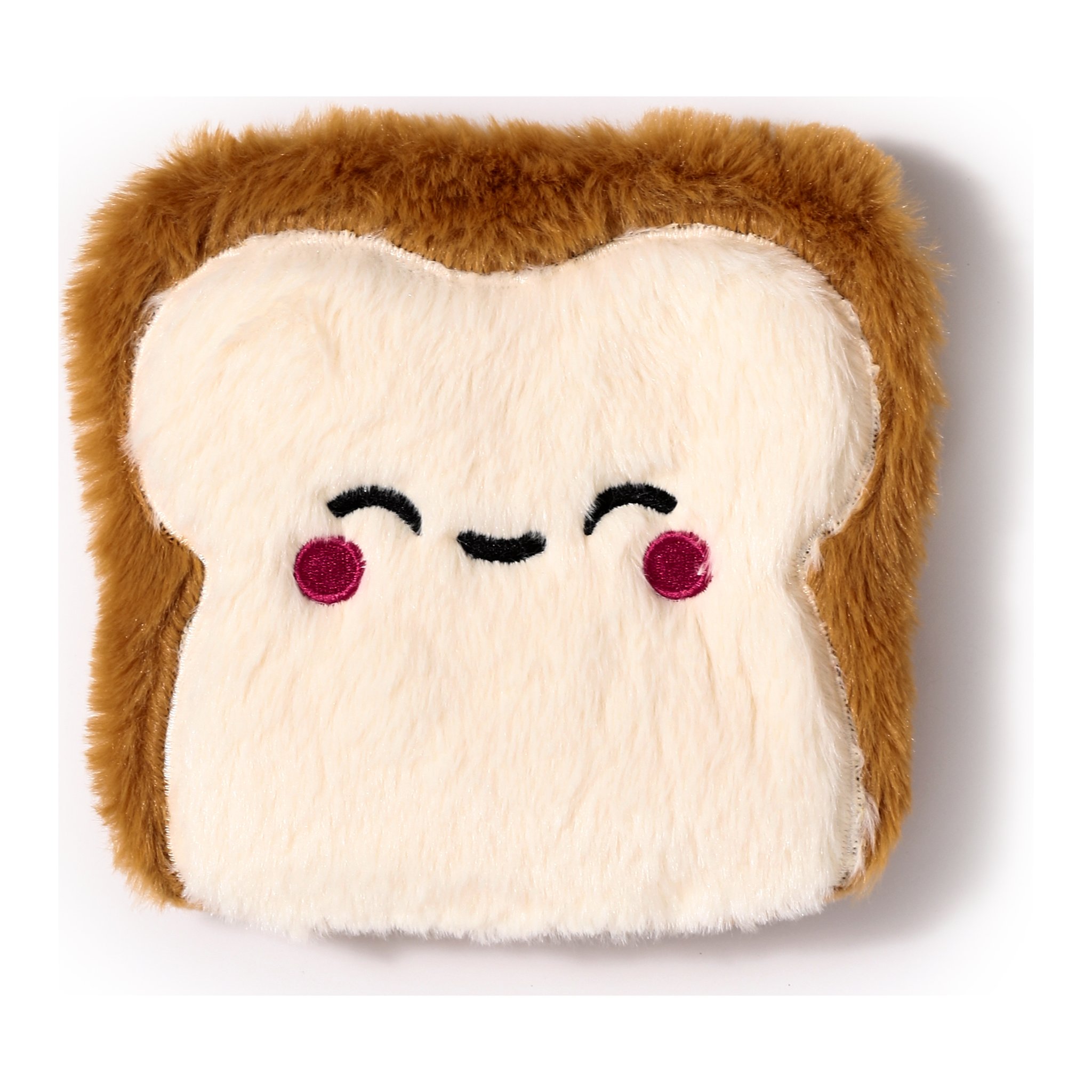 Toast-Plueschwaermekissen mit laechelndem Gesicht von vorne