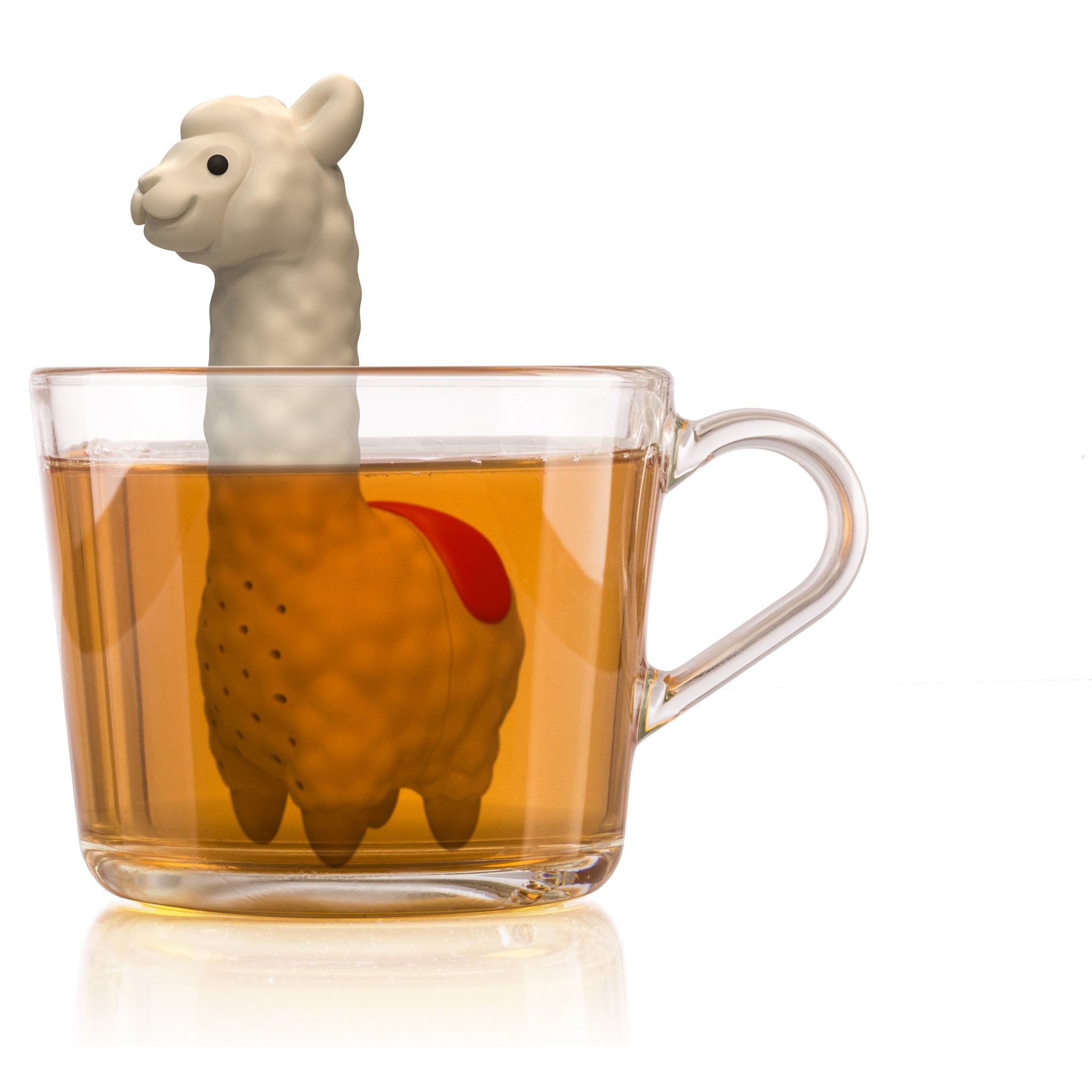 Tee-Ei Lama am Rand einer Teetasse