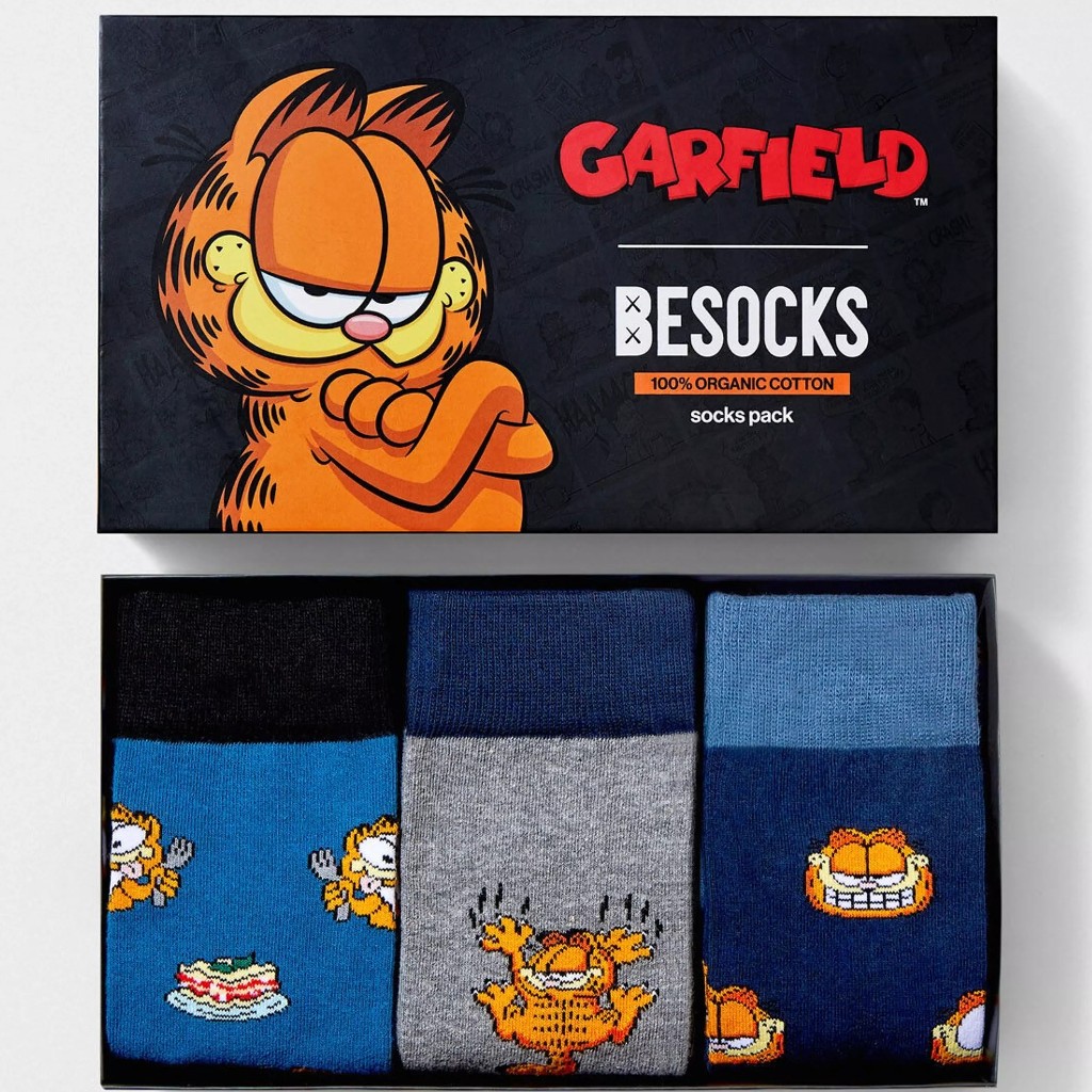 Garfield Sockenset Geschenkbox mit drei Paar Socken