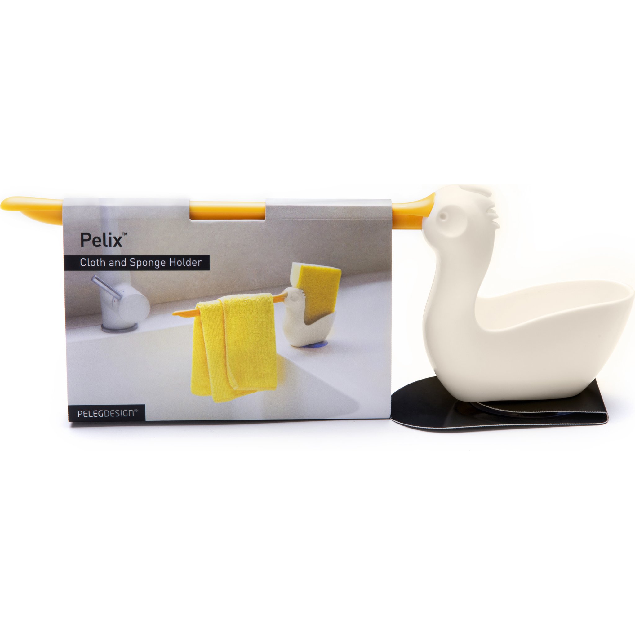 Pelix Spüllappen- und Schwammhalter in der Verpackung von Peleg Design