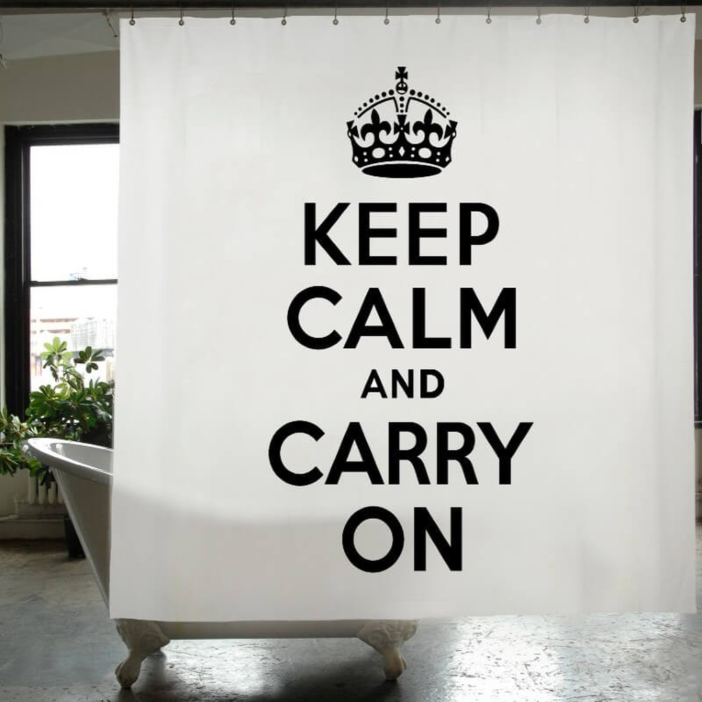 Duschvorhang - Keep Calm and Carrry on -