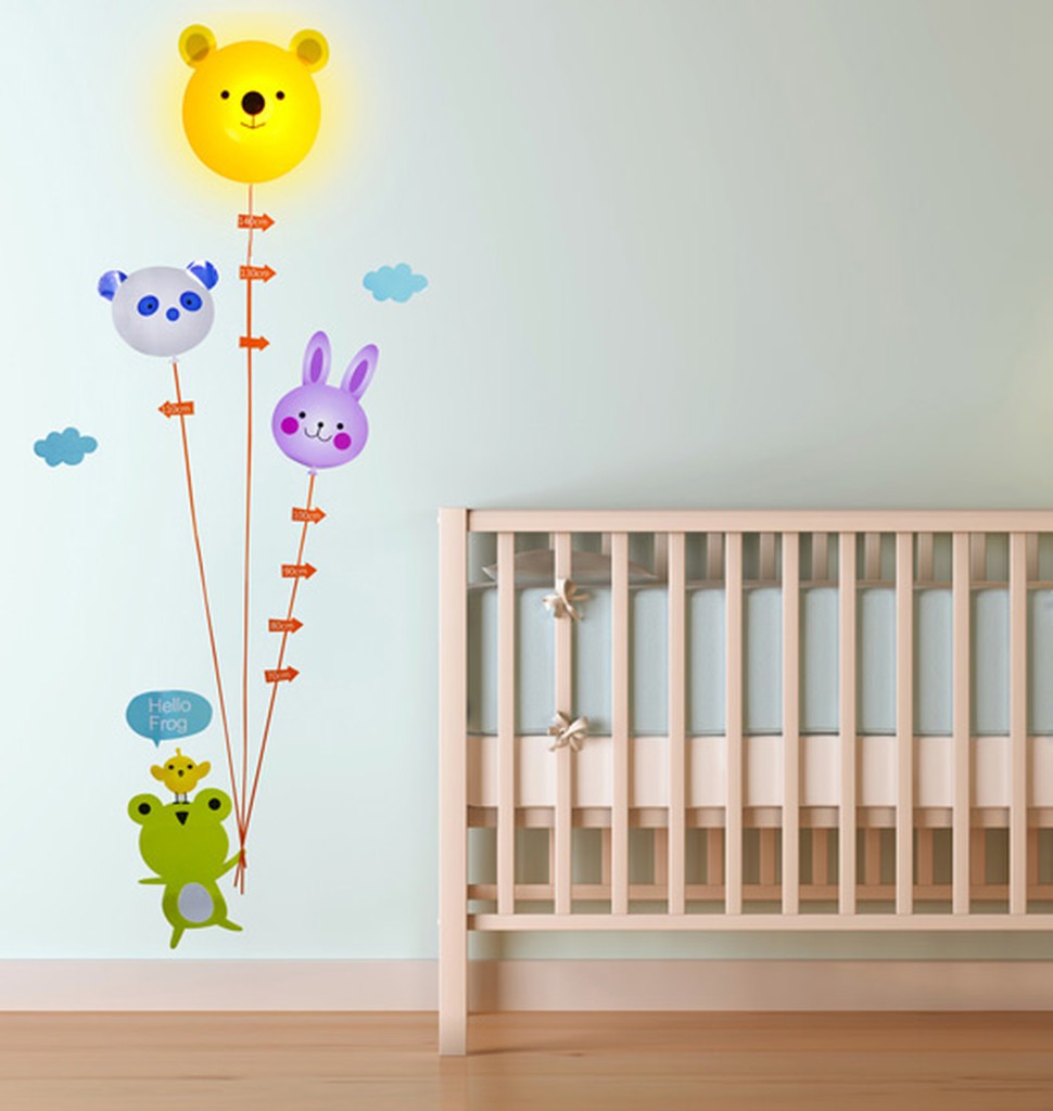 Messlatte Kinder Wandsticker mit LED