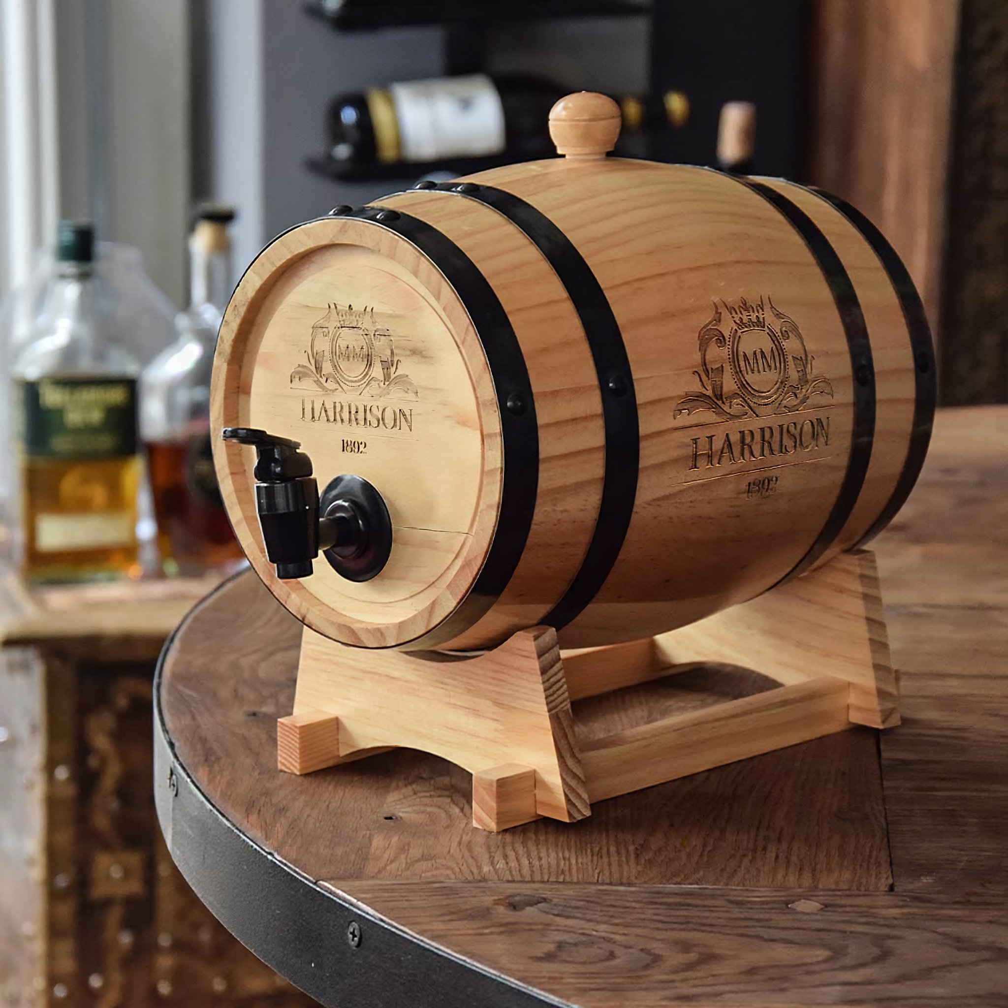 Holzfass Getränkespender 3 Liter