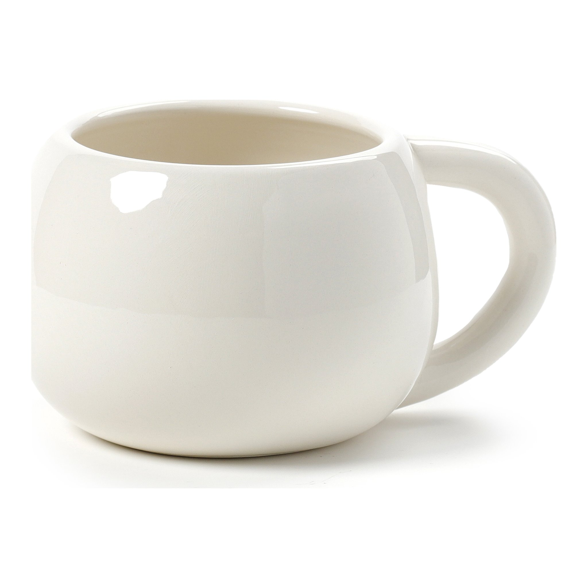 Leere bauchige Tasse ohne Deckel