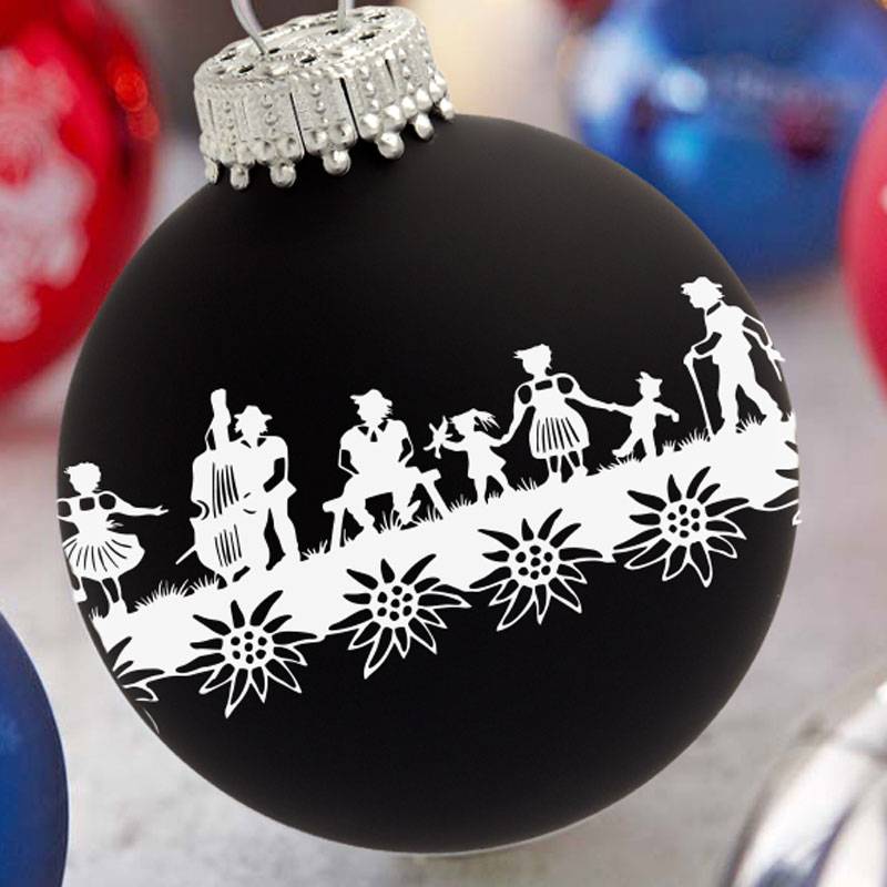 Pallina per Albero di Natale Folklore Svizzero Nero