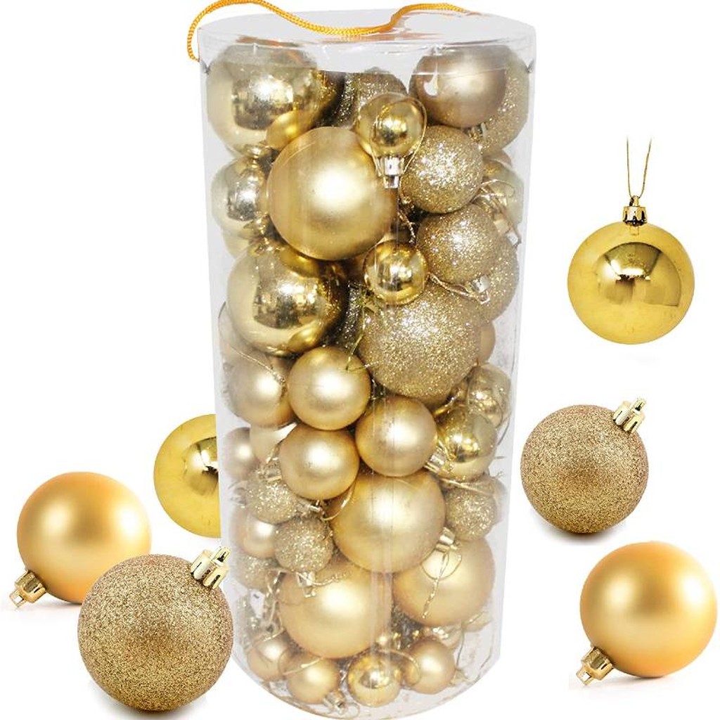 100 goldene Weihnachtskugeln