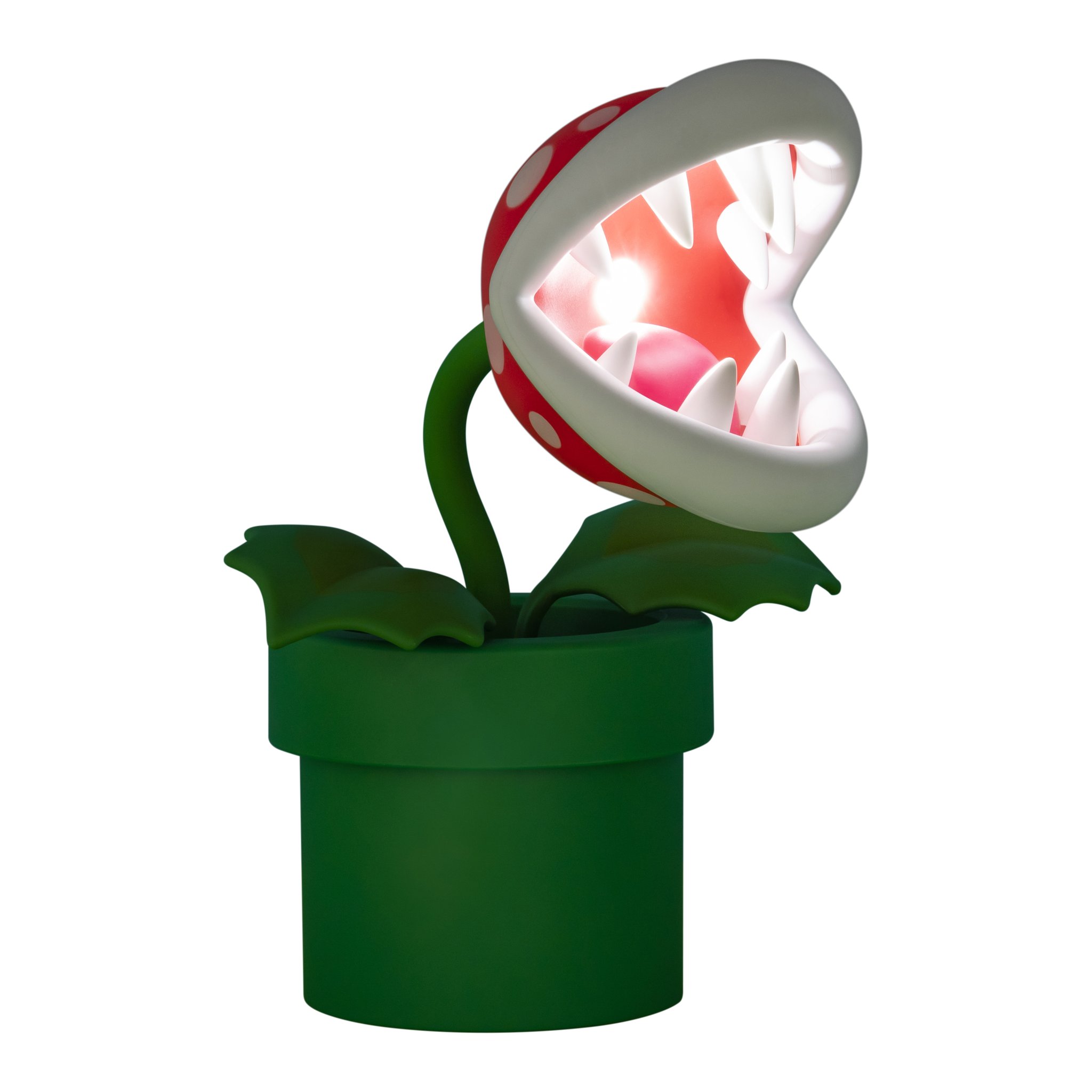 Piranha-Pflanzen-Lampe freigestellt mit gebogenem Hals