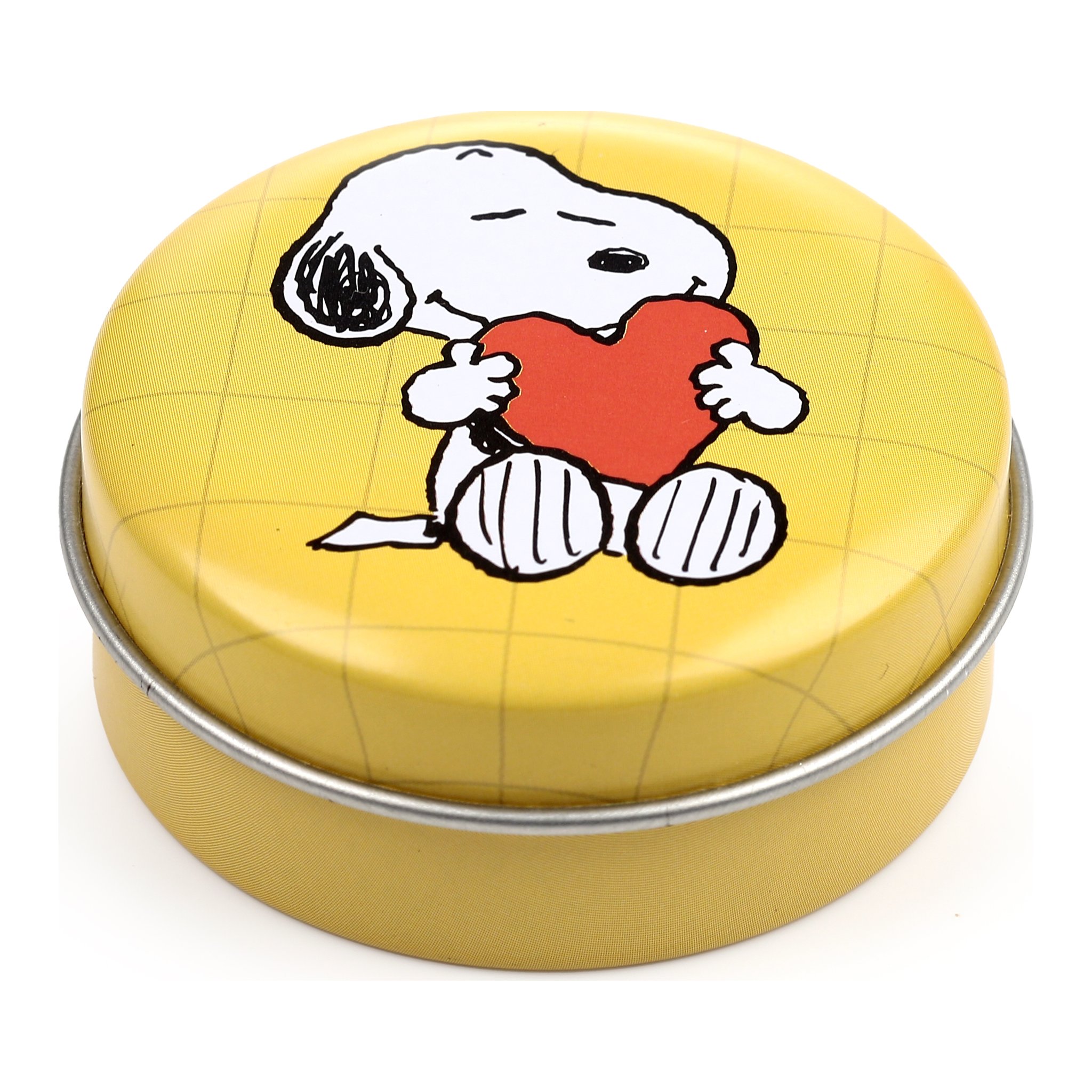Gelbes Snoopy-Doeschen geschlossen mit Snoopy und Herz