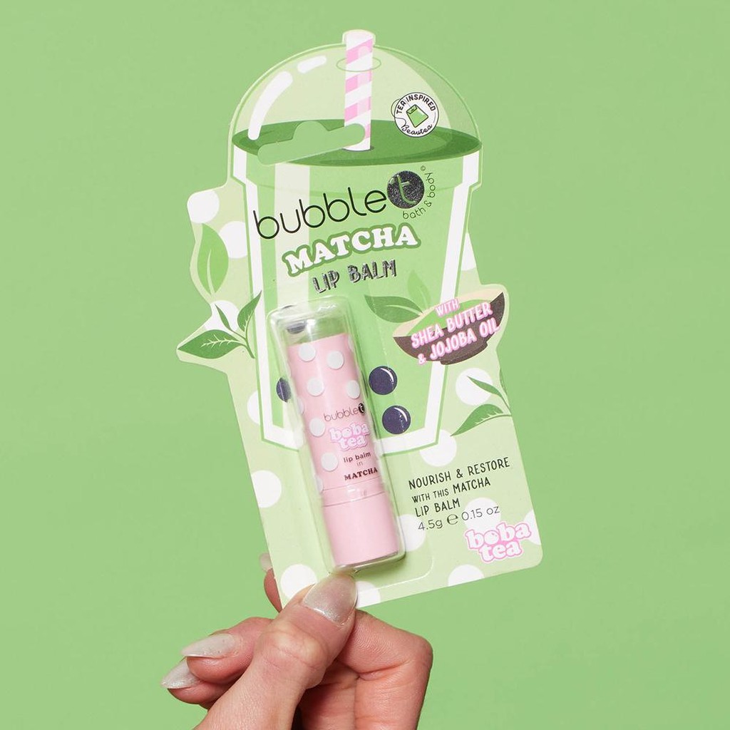 Boba Tea Matcha Lippenbalsam mit Sheabutter und Jojobaöl