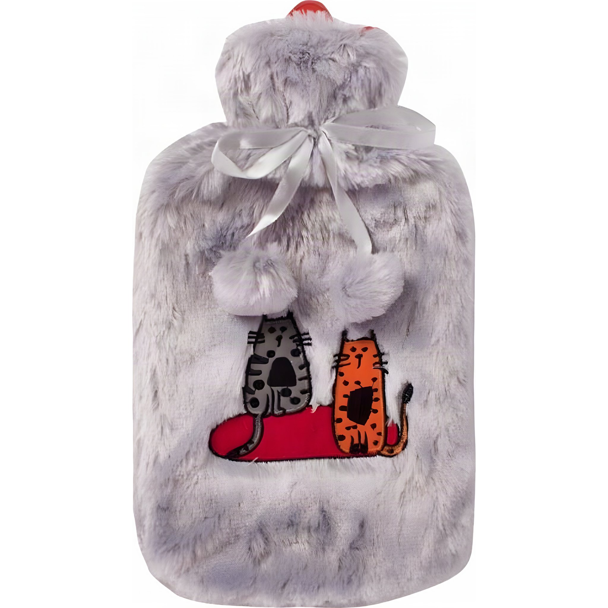 Graue Bettflasche mit Katzen Motiv