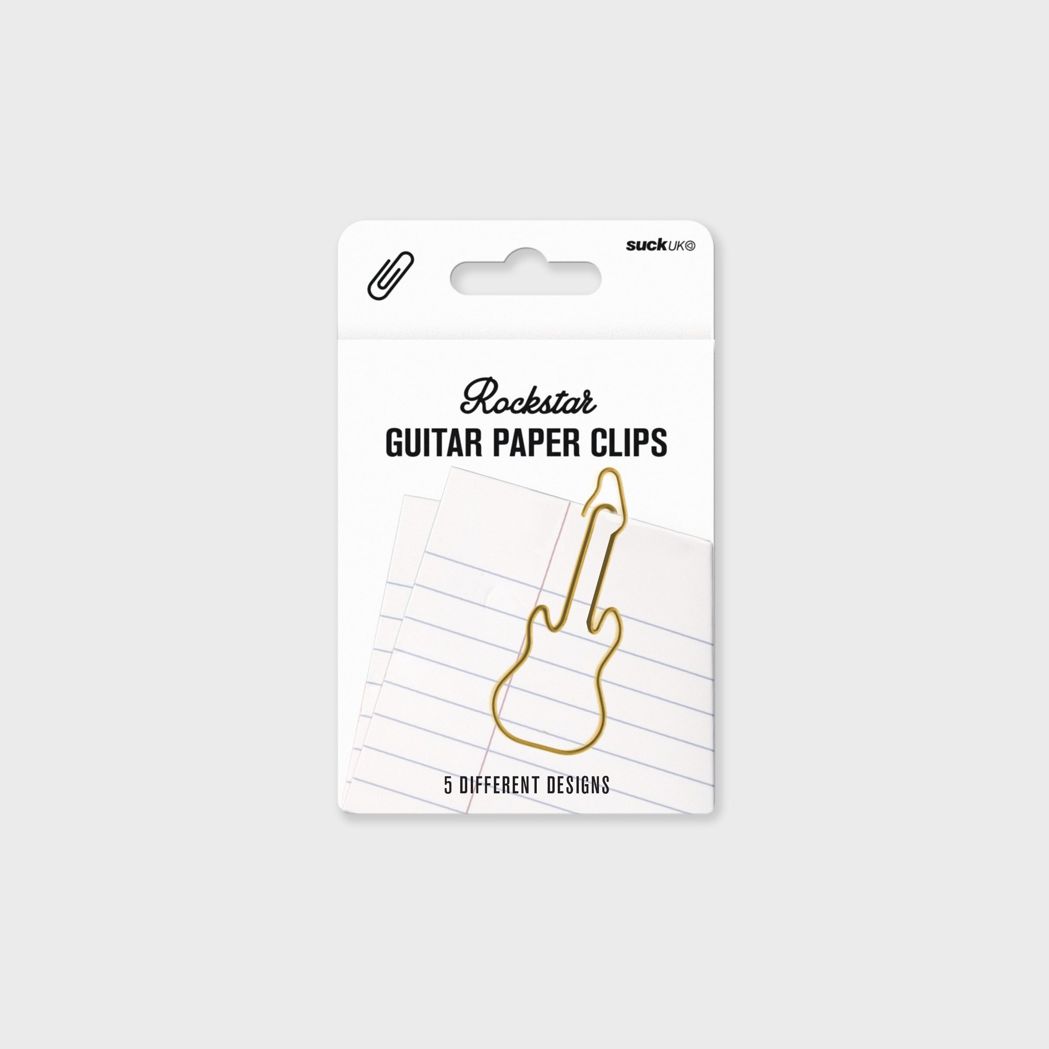 Rockstar Gitarren-Büroklammern von SUCK UK – Verpackung mit Gitarren-Klammer