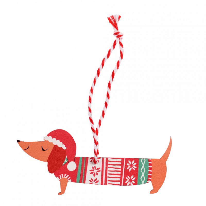 Dachshund Christmas Decoration by Rex London – Detail View