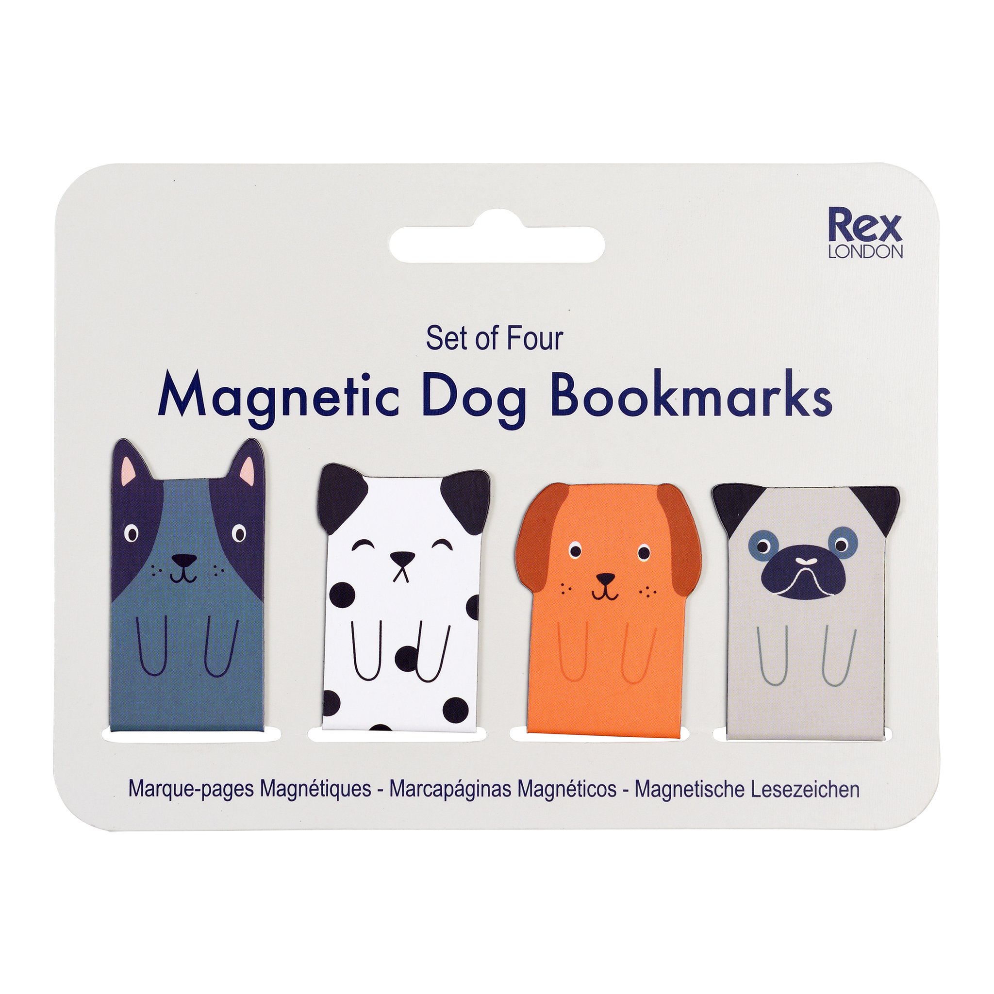 Magnetische Hunde-Lesezeichen: Vierer-Set auf der Rex-London-Karte