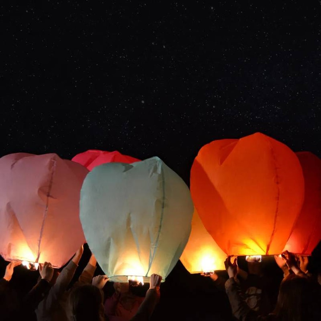 Himmelslaternen farbig 6-er Set