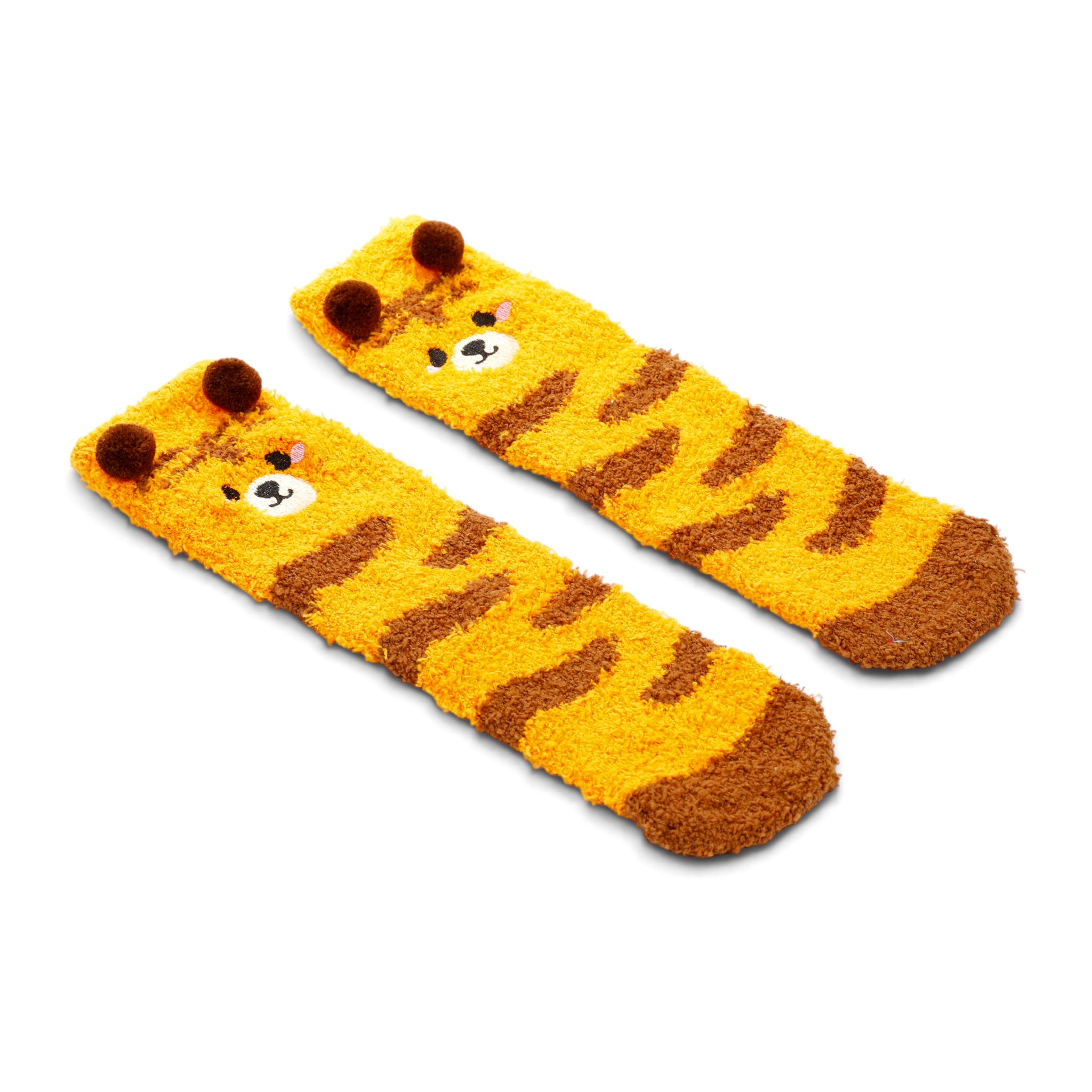 Kuschelsocken mit Tiger-Streifen und Ohren