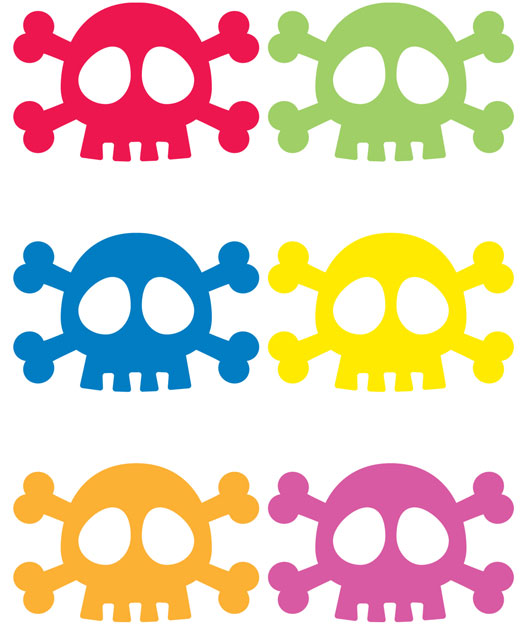 Skull Drink Markers Set of 6