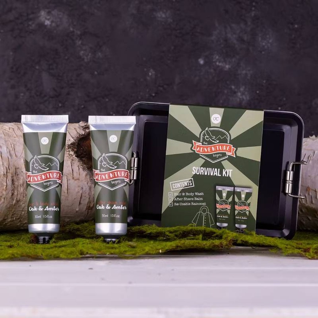 Badeset Adventure in Lunchbox aus Edelstahl mit Regenponcho