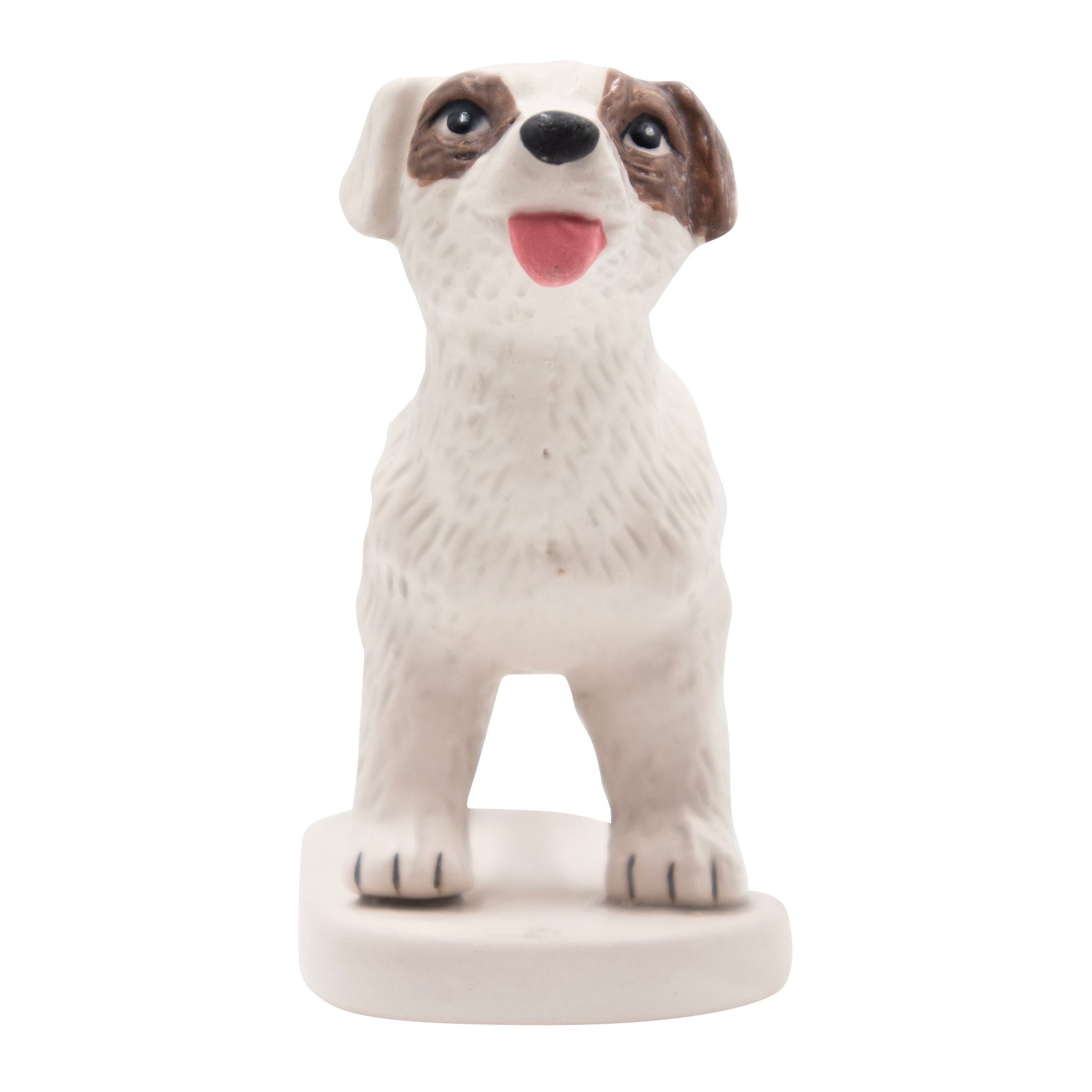 Pinkelnder Hund Detailansicht der Keramik-Skulptur
