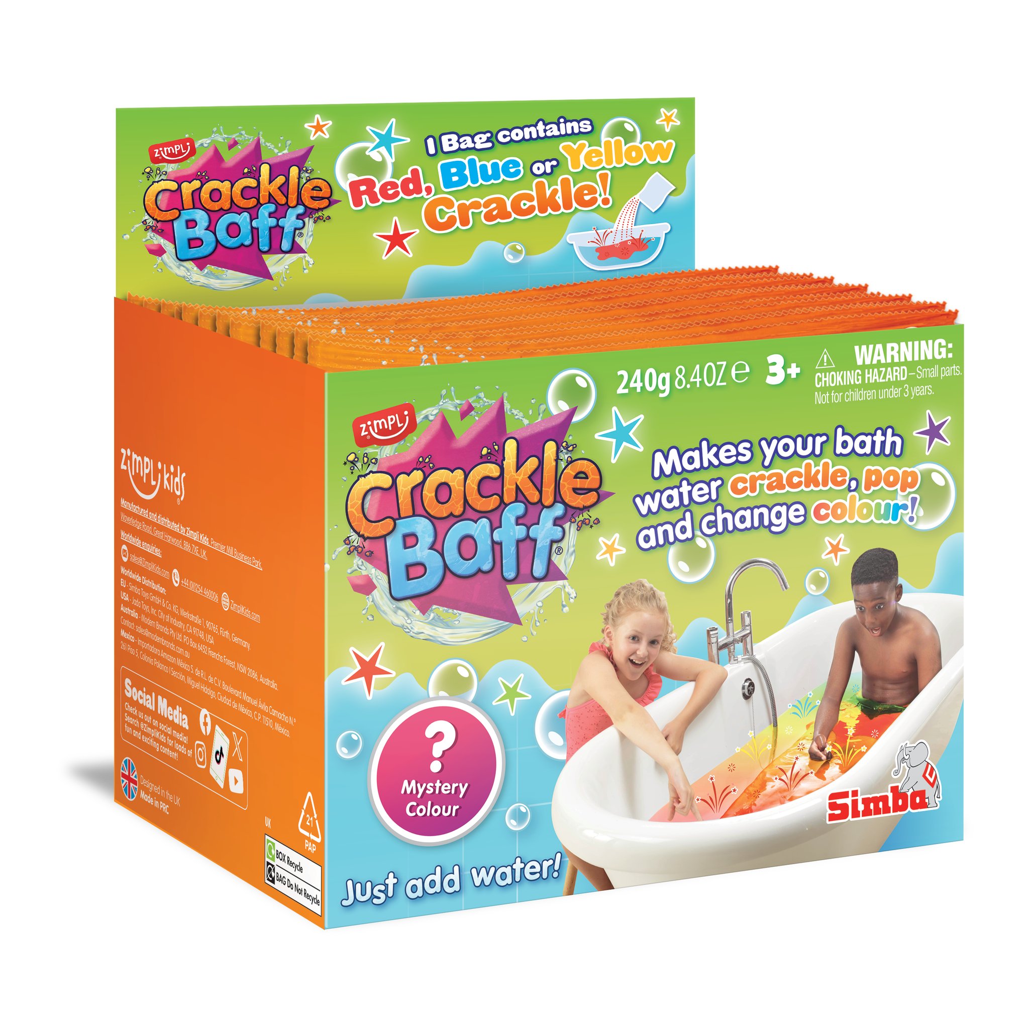 Box of 12 Crackle Baff Colours sachets