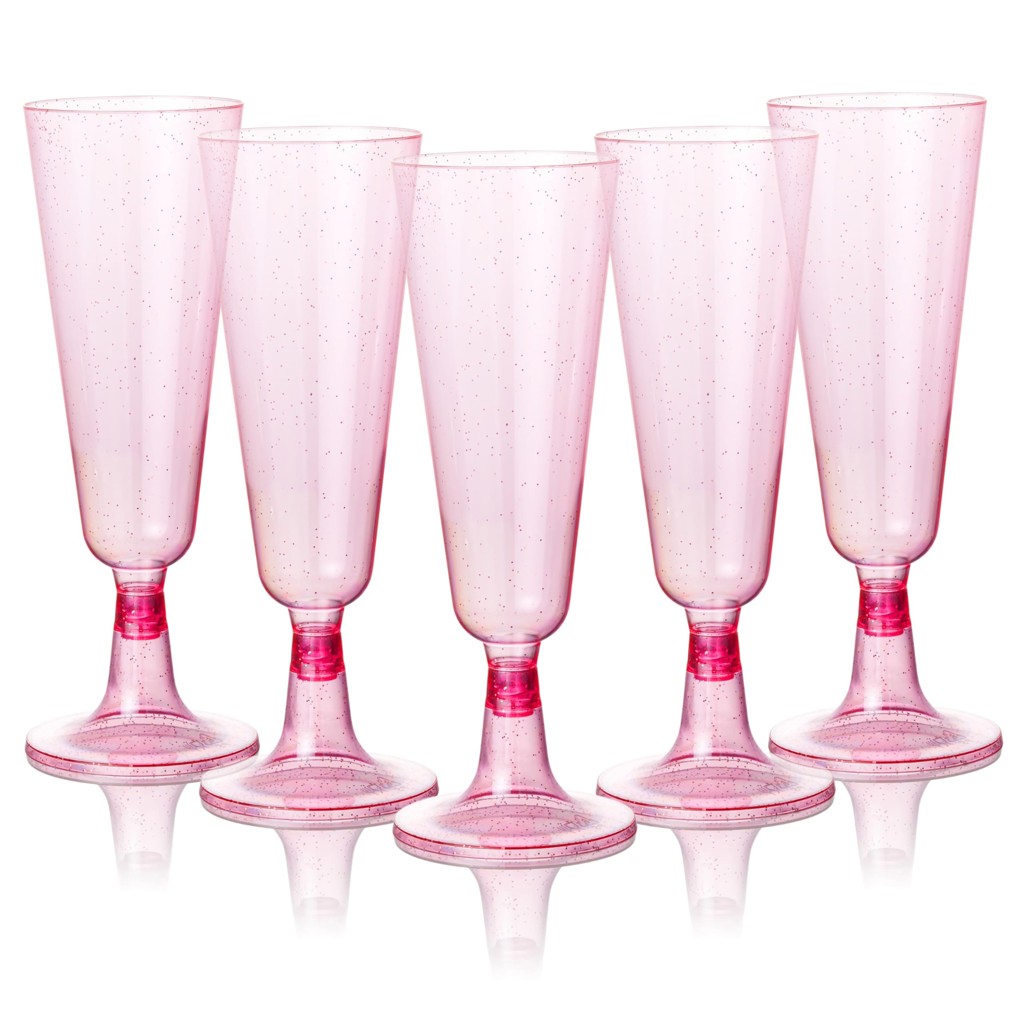 Rosa Glitzer Sektglas