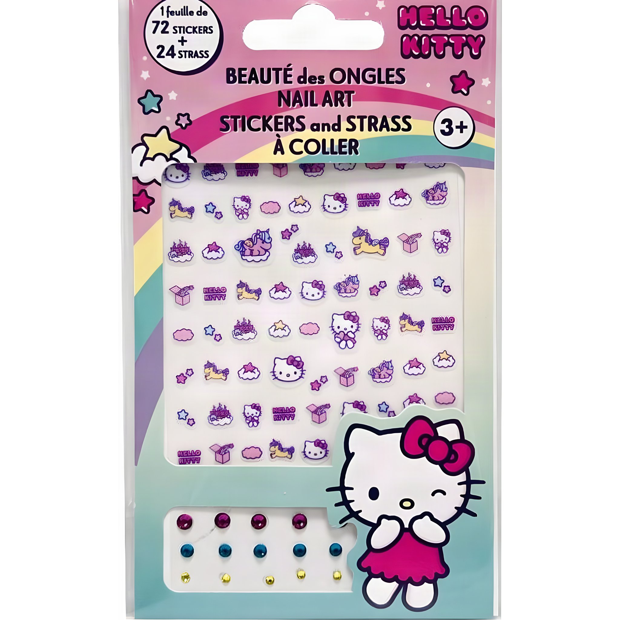Hello Kitty Nagel-Sticker und Strasssteine
