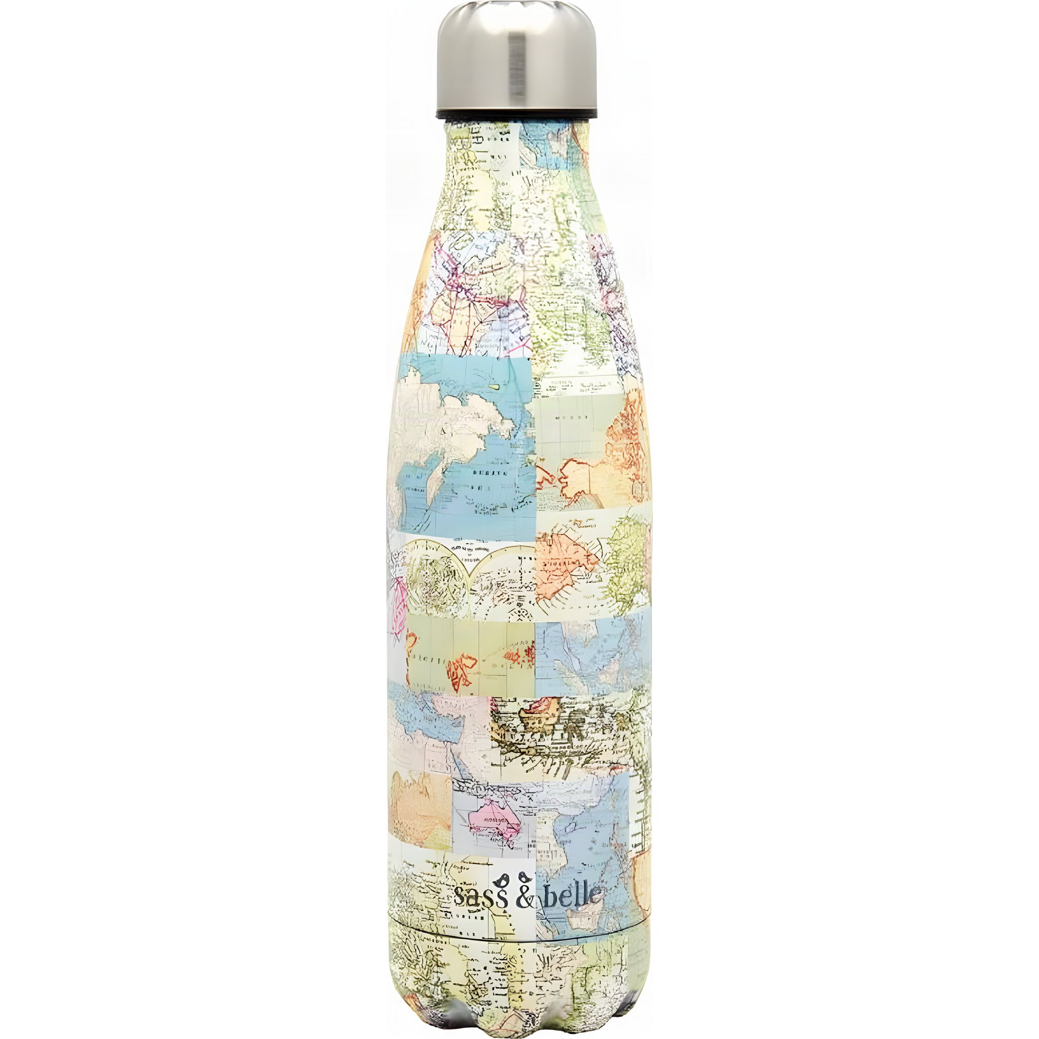 Vintage Weltkarte Trinkflasche von Sass and Belle