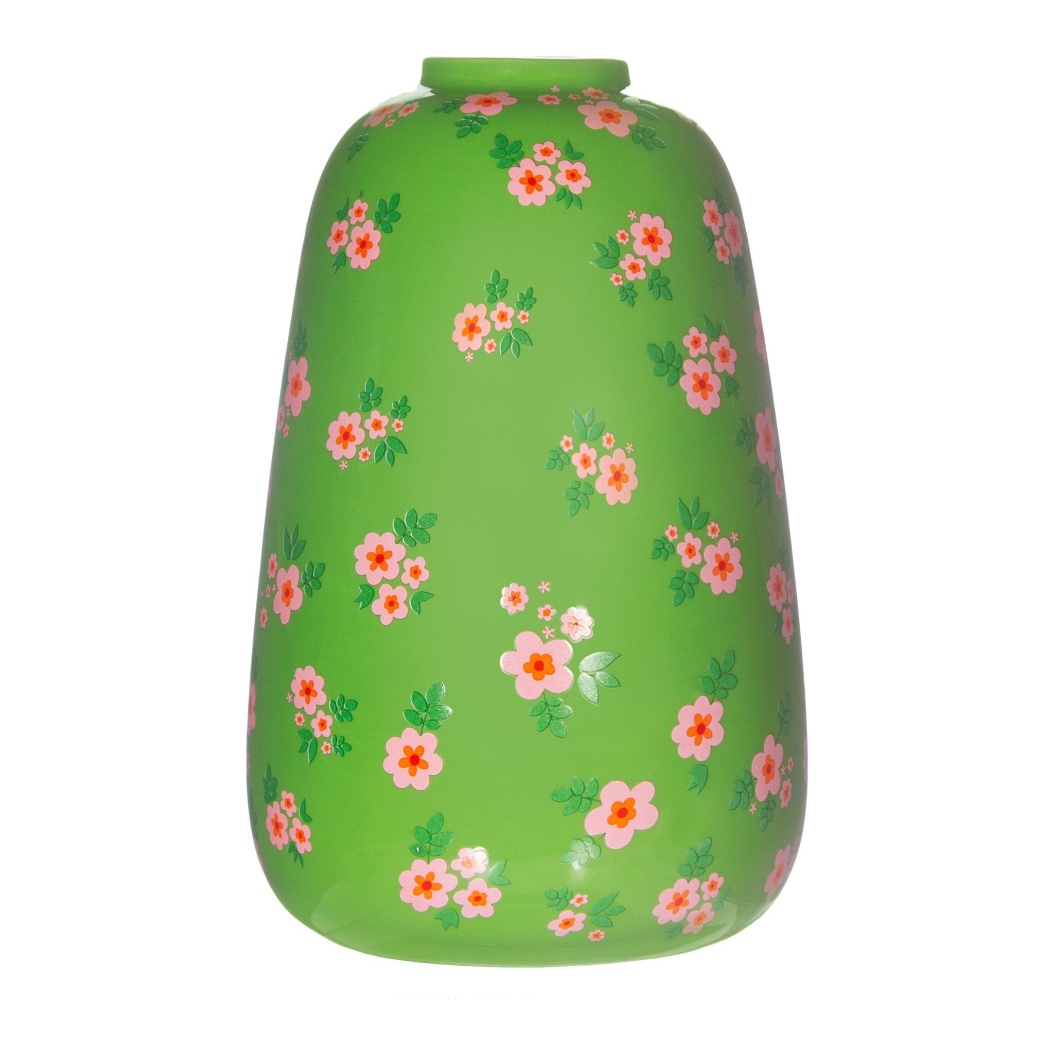 Grosse Frida Blumenvase Rückseite mit Blütenmuster, freigestellt