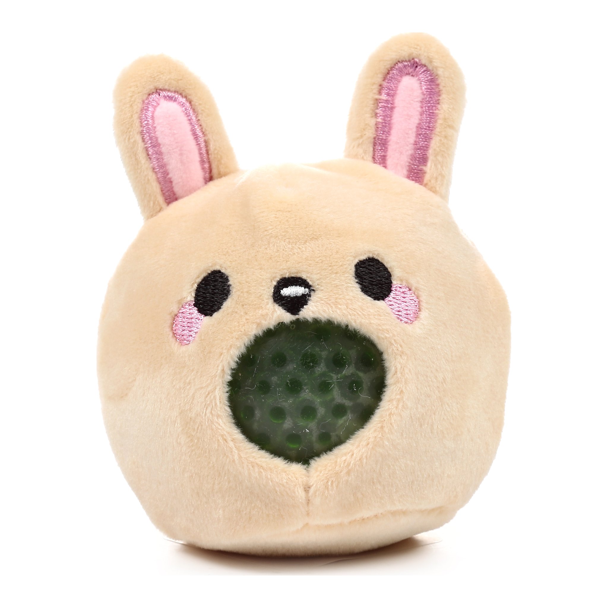 Hasen-Plueschstressball mit Glitzerkugel im Bauch
